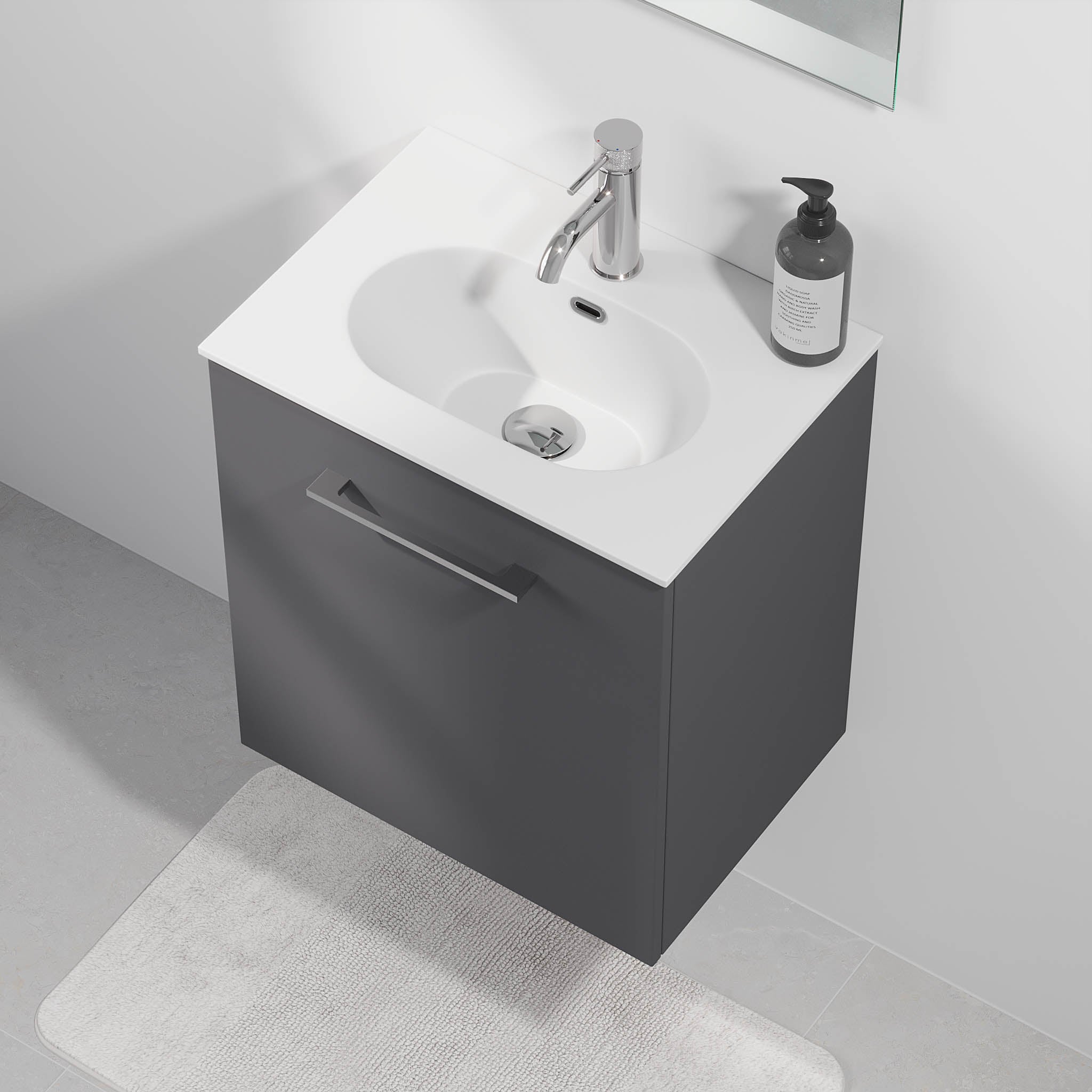 Harstad Badrumsmöbel Slimline, Antracitgrå - Tvättställsskåp - BATH DELUXE - EXCLUSIVE - 75 - 050 - 72 - 43 - 40 - BATHDELUXE SWEDEN