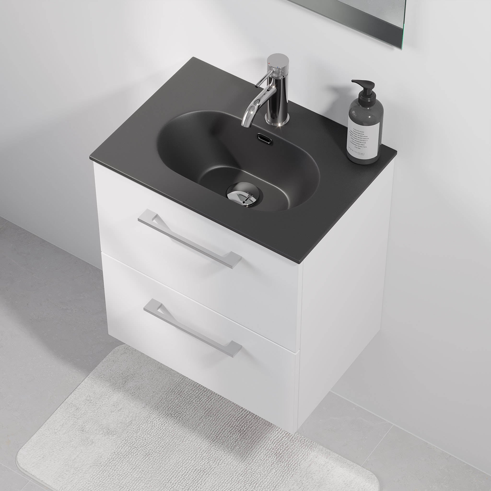 Horten Badrumsmöbel Slimline, Vit Matt - Tvättställsskåp - BATH DELUXE - EXCLUSIVE - 75 - 050 - 73 - 01 - 41 - BATHDELUXE SWEDEN