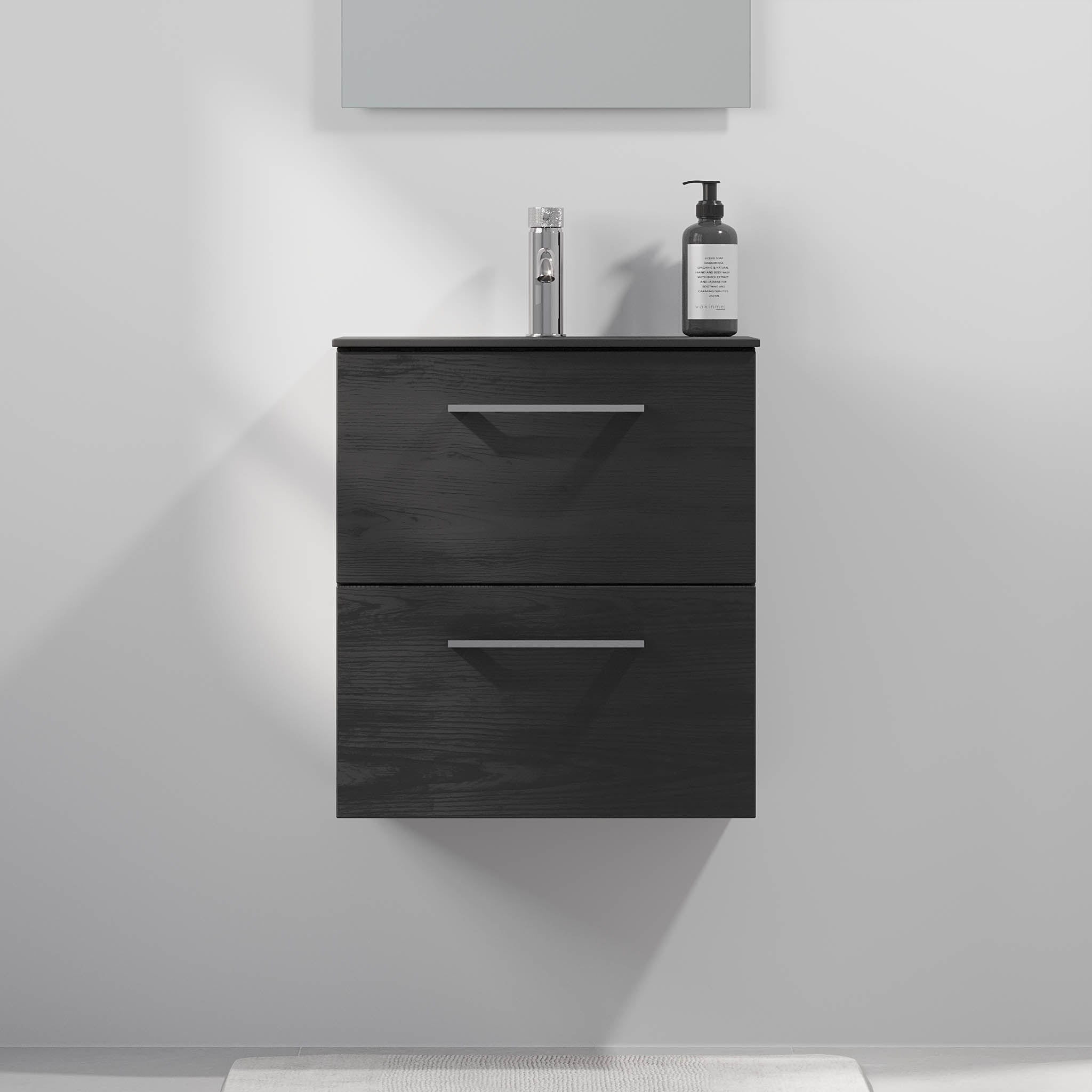Horten Badrumsmöbel Slimline, Svart Trä - Tvättställsskåp - BATH DELUXE - EXCLUSIVE - 75 - 050 - 73 - 22 - 41 - BATHDELUXE SWEDEN
