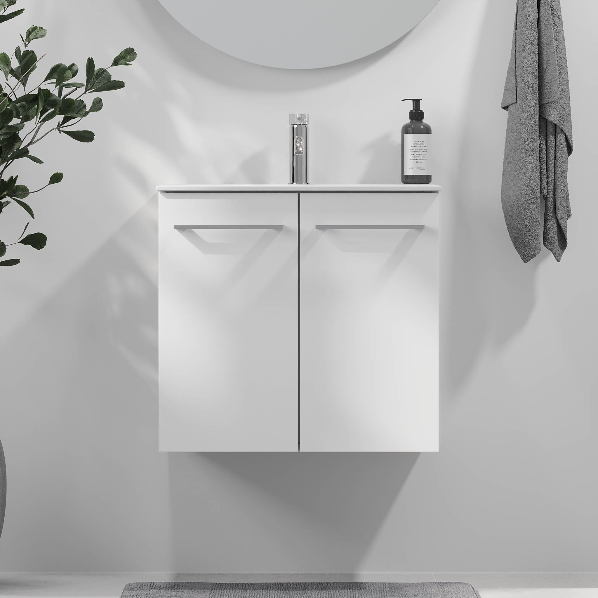 Harstad Badrumsmöbel, Vit Matt - Tvättställsskåp - BATH DELUXE - EXCLUSIVE - 75 - 060 - 58 - 01 - 40 - BATHDELUXE SWEDEN