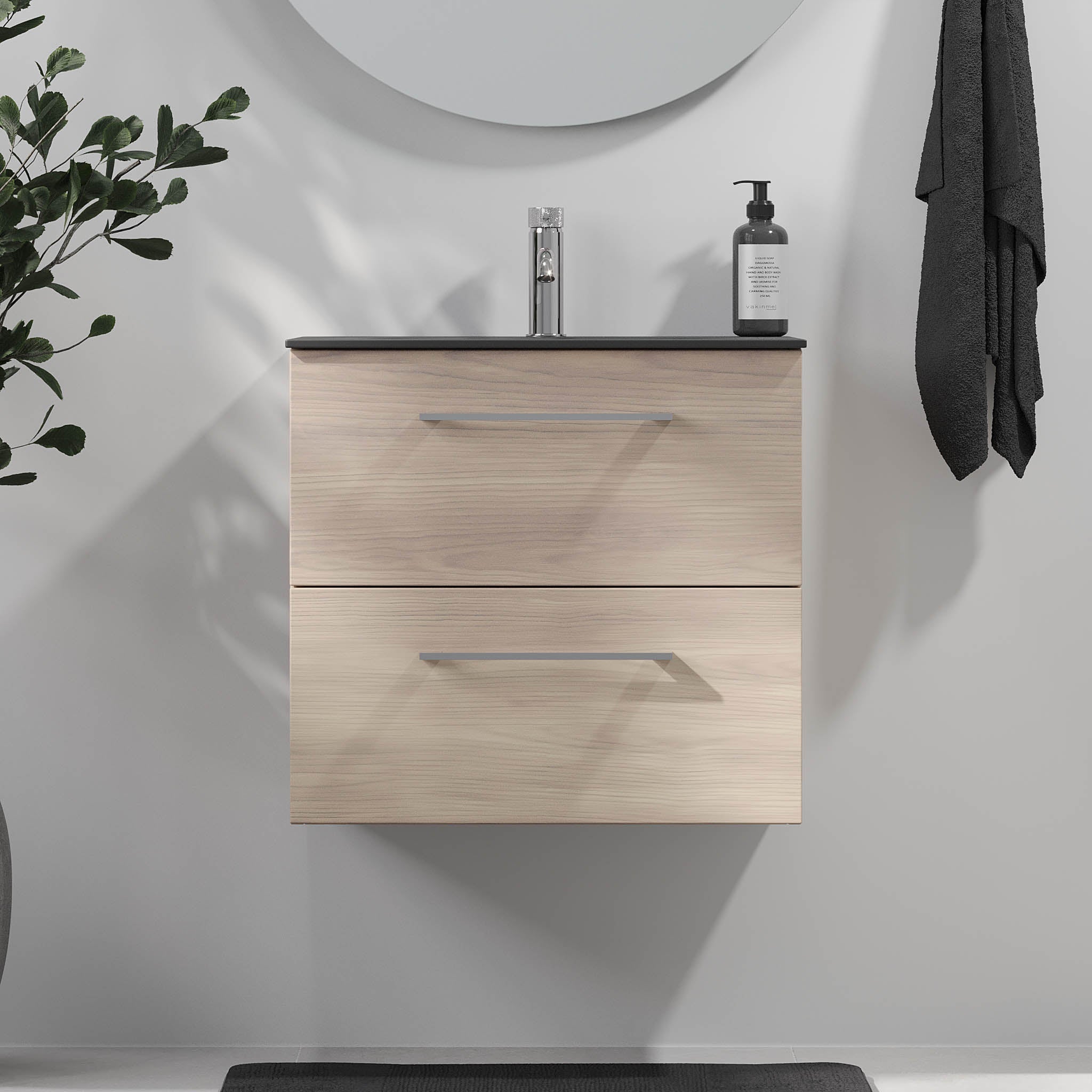 Horten Badrumsmöbel, Ljus Trä - Tvättställsskåp - BATH DELUXE - EXCLUSIVE - 75 - 060 - 60 - 33 - 41 - BATHDELUXE SWEDEN