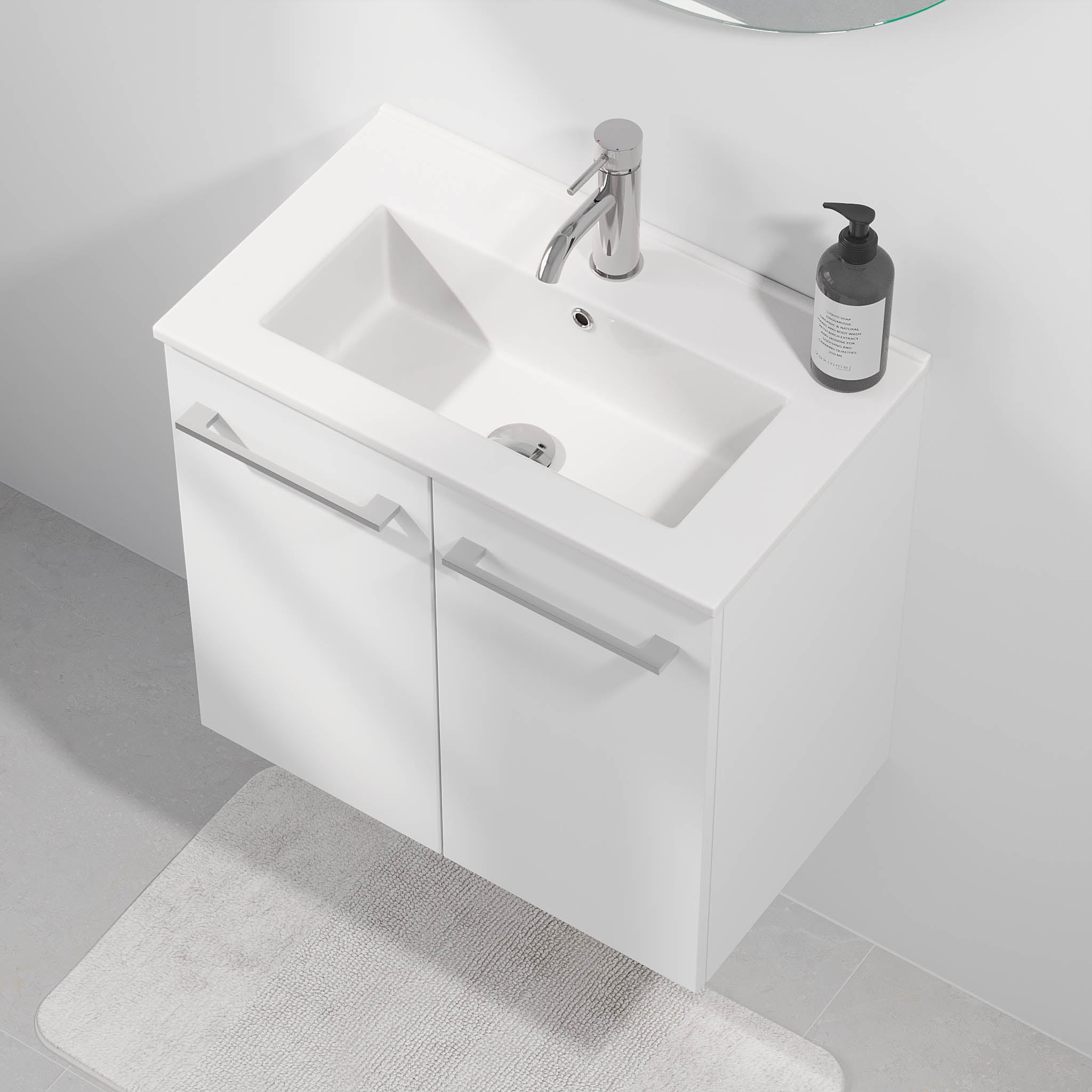 Magnor Badrumsmöbel Slimline med Luckor, Vit Matt - Tvättställsskåp - BATH DELUXE - EXCLUSIVE - 75 - 060 - 70 - 01 - 40 - BATHDELUXE SWEDEN
