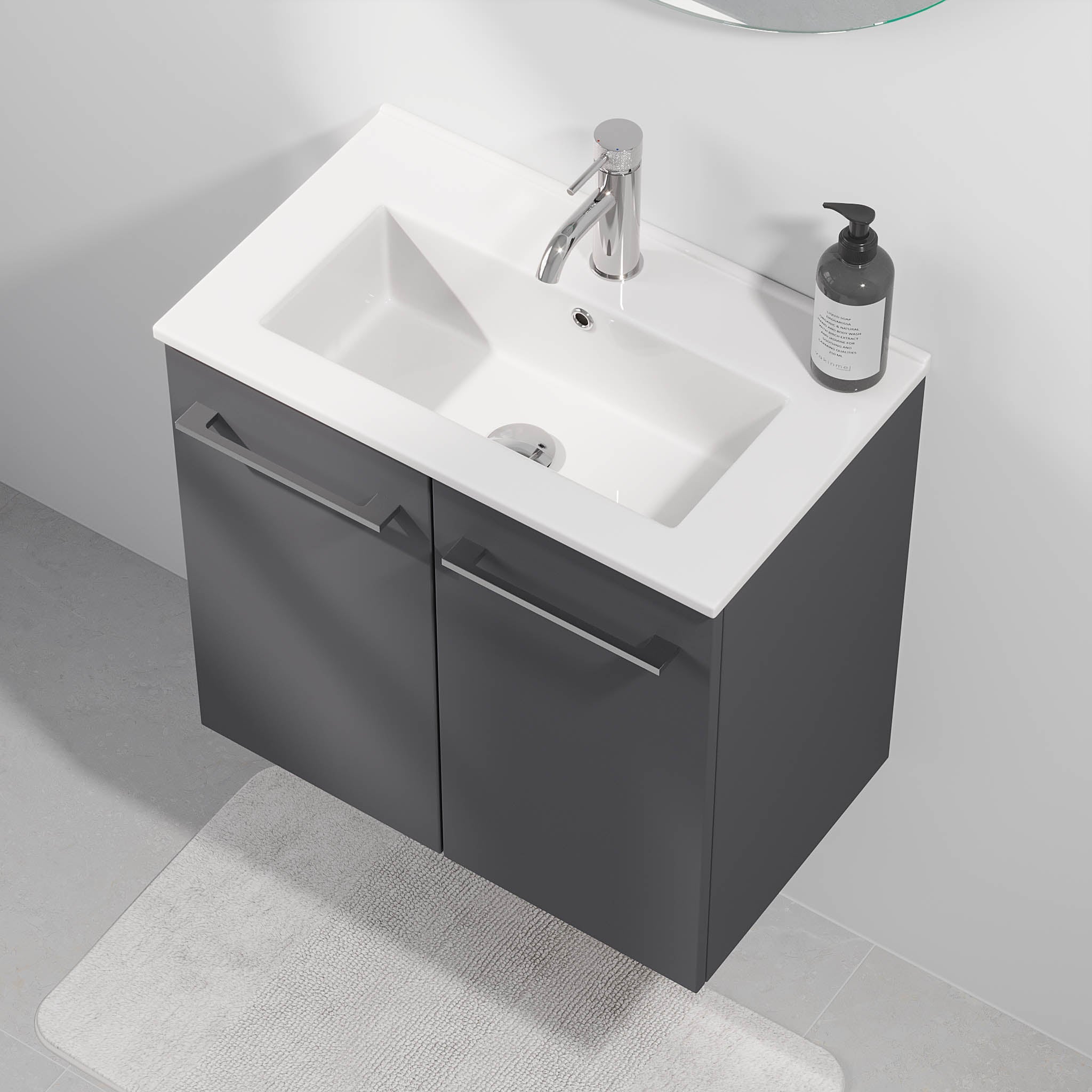 Magnor Badrumsmöbel Slimline med Luckor, Antracitgrå - Tvättställsskåp - BATH DELUXE - EXCLUSIVE - 75 - 060 - 70 - 43 - 40 - BATHDELUXE SWEDEN