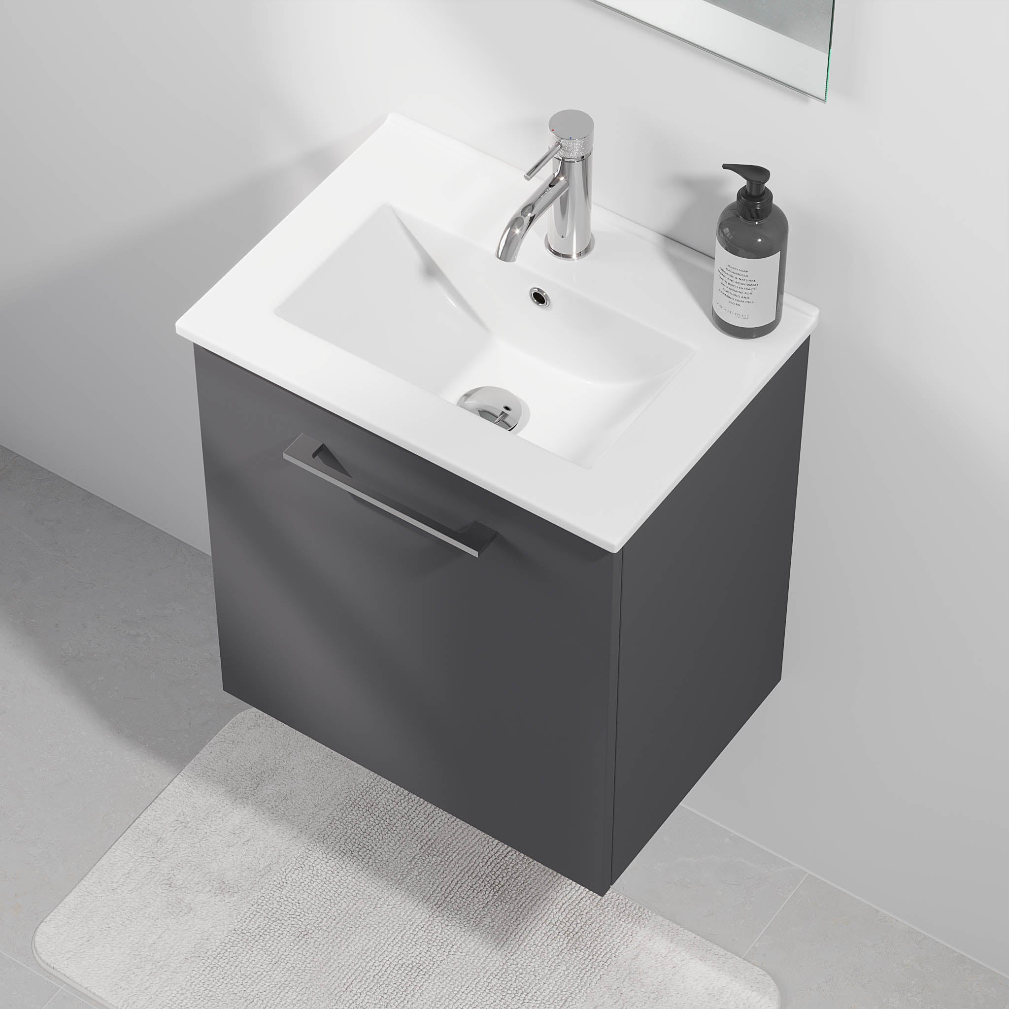 Magnor Badrumsmöbel Slimline med Luckor, Antracitgrå - Tvättställsskåp - BATH DELUXE - EXCLUSIVE - 75 - 060 - 70 - 43 - 40 - BATHDELUXE SWEDEN