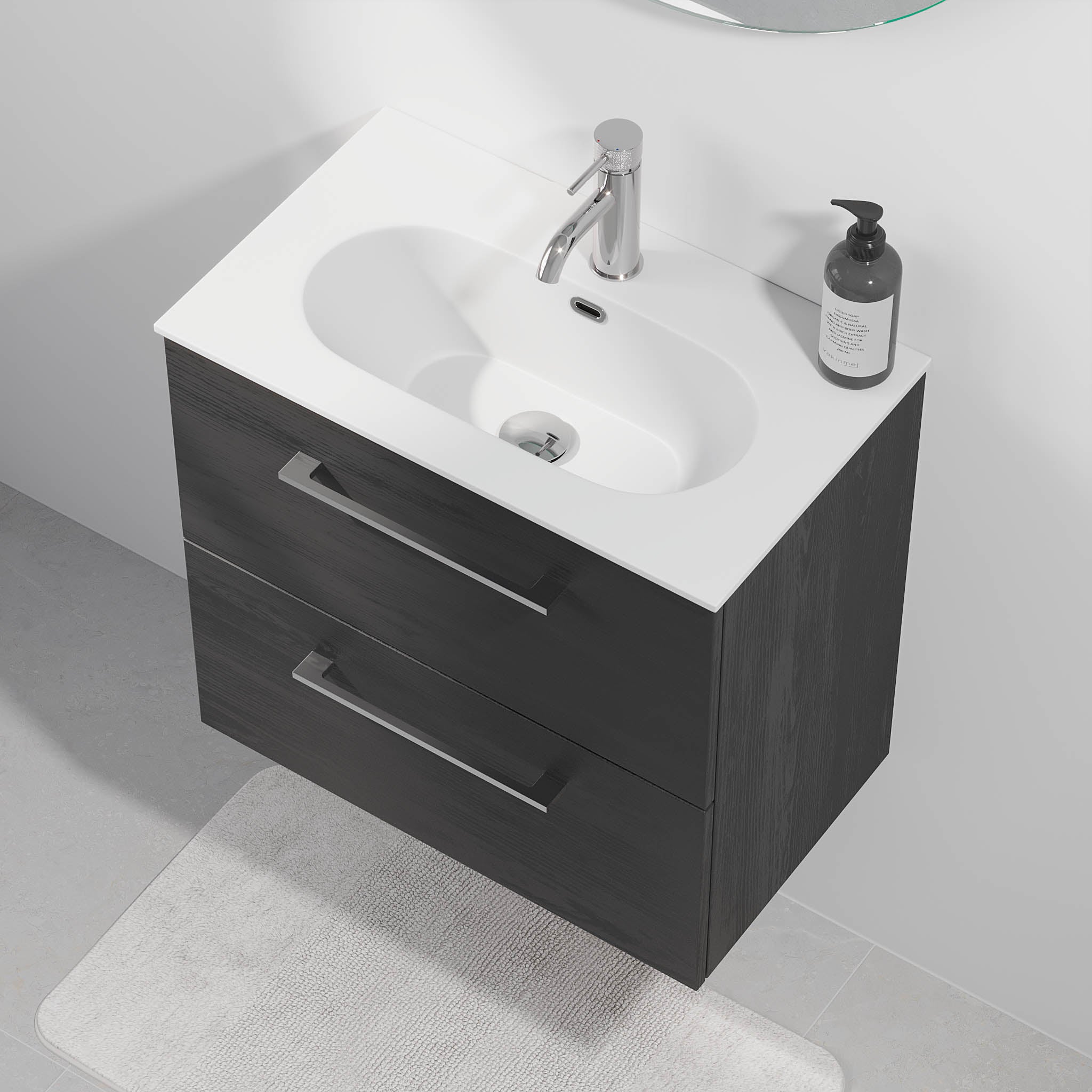 Harstad Badrumsmöbel Slimline, Svart Trä - Tvättställsskåp - BATH DELUXE - EXCLUSIVE - 75 - 060 - 72 - 22 - 41 - BATHDELUXE SWEDEN