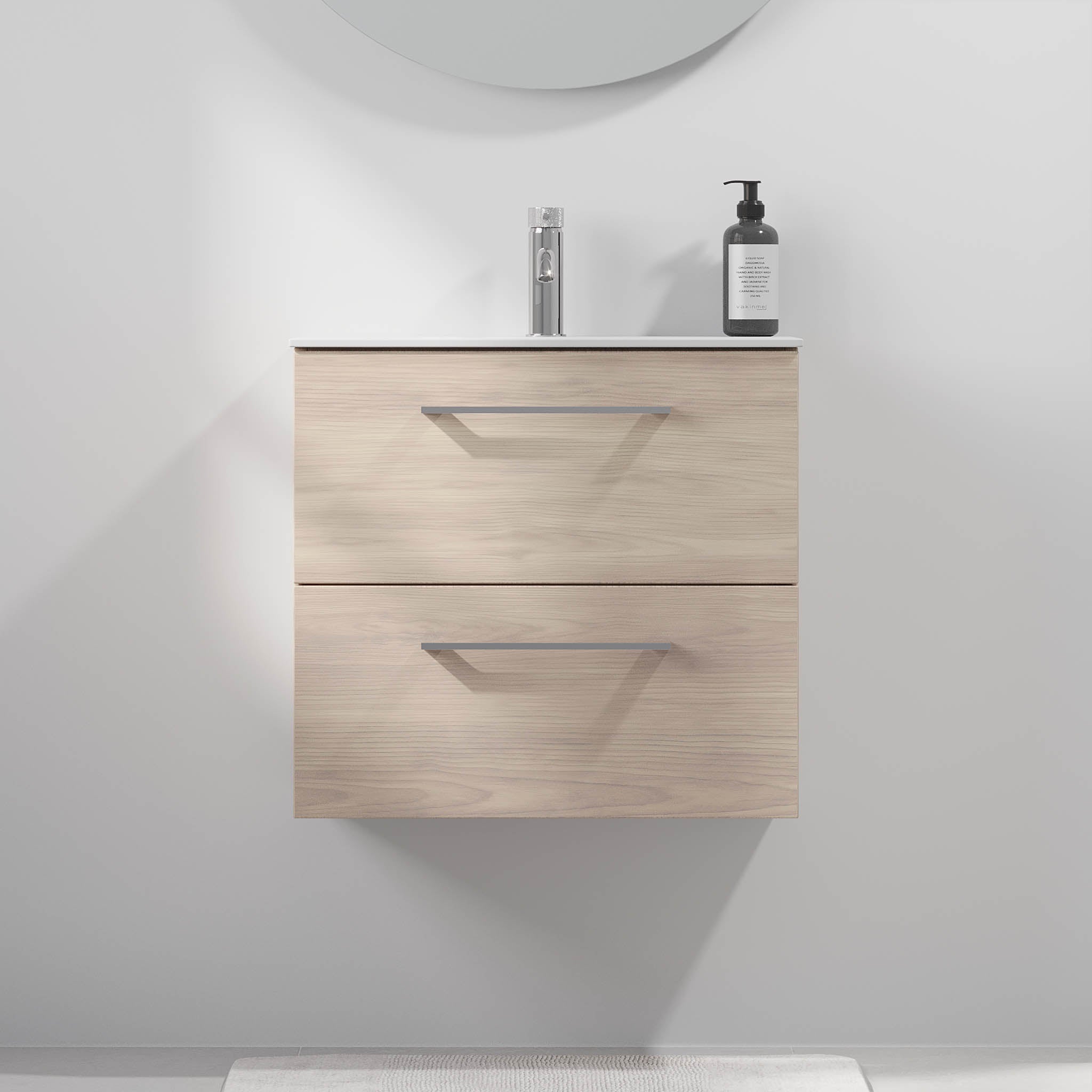 Harstad Badrumsmöbel Slimline, Ljus Trä - Tvättställsskåp - BATH DELUXE - EXCLUSIVE - 75 - 060 - 72 - 33 - 41 - BATHDELUXE SWEDEN