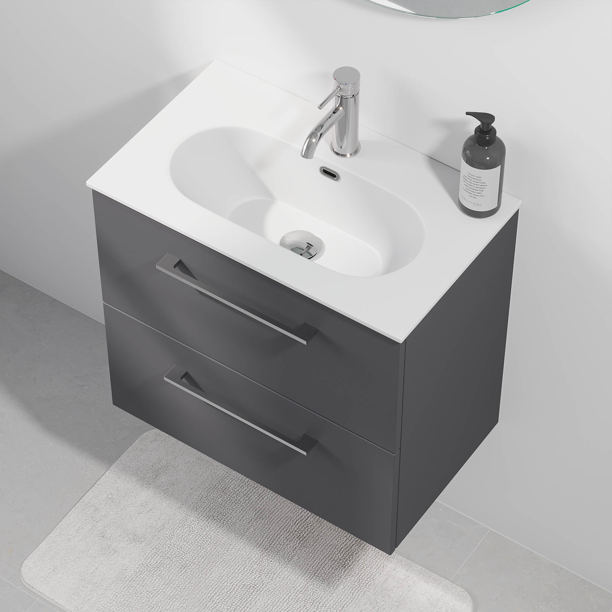 Harstad Badrumsmöbel Slimline, Antracitgrå - Tvättställsskåp - BATH DELUXE - EXCLUSIVE - 75 - 060 - 72 - 43 - 41 - BATHDELUXE SWEDEN