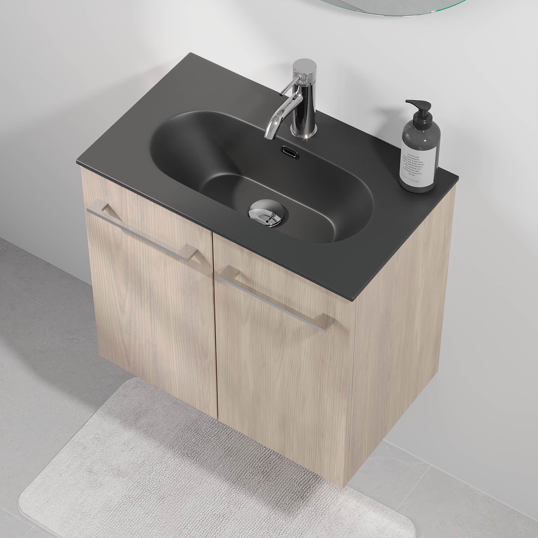 Horten Badrumsmöbel Slimline, Ljus Trä - Tvättställsskåp - BATH DELUXE - EXCLUSIVE - 75 - 060 - 73 - 33 - 40 - BATHDELUXE SWEDEN