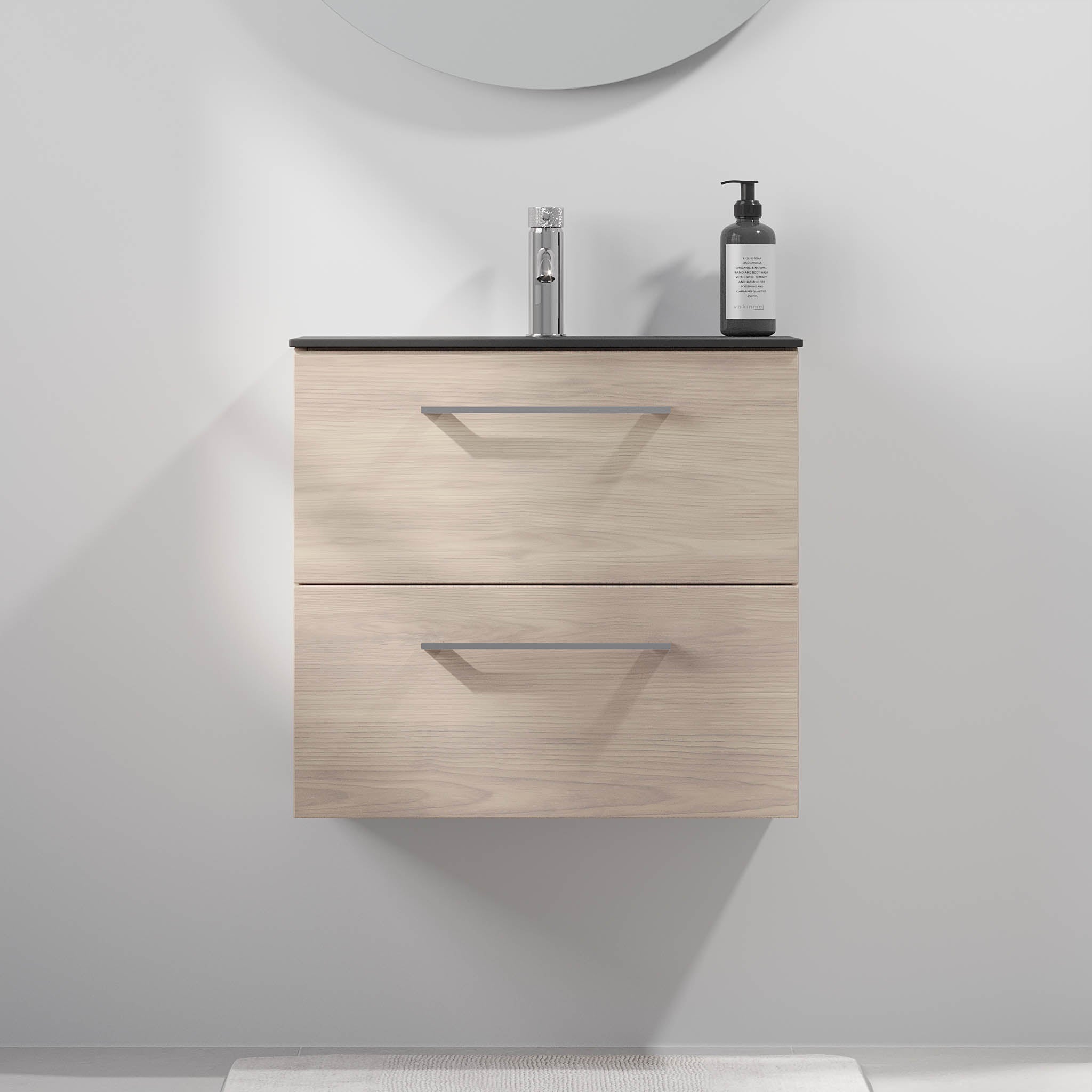 Horten Badrumsmöbel Slimline, Ljus Trä - Tvättställsskåp - BATH DELUXE - EXCLUSIVE - 75 - 060 - 73 - 33 - 41 - BATHDELUXE SWEDEN