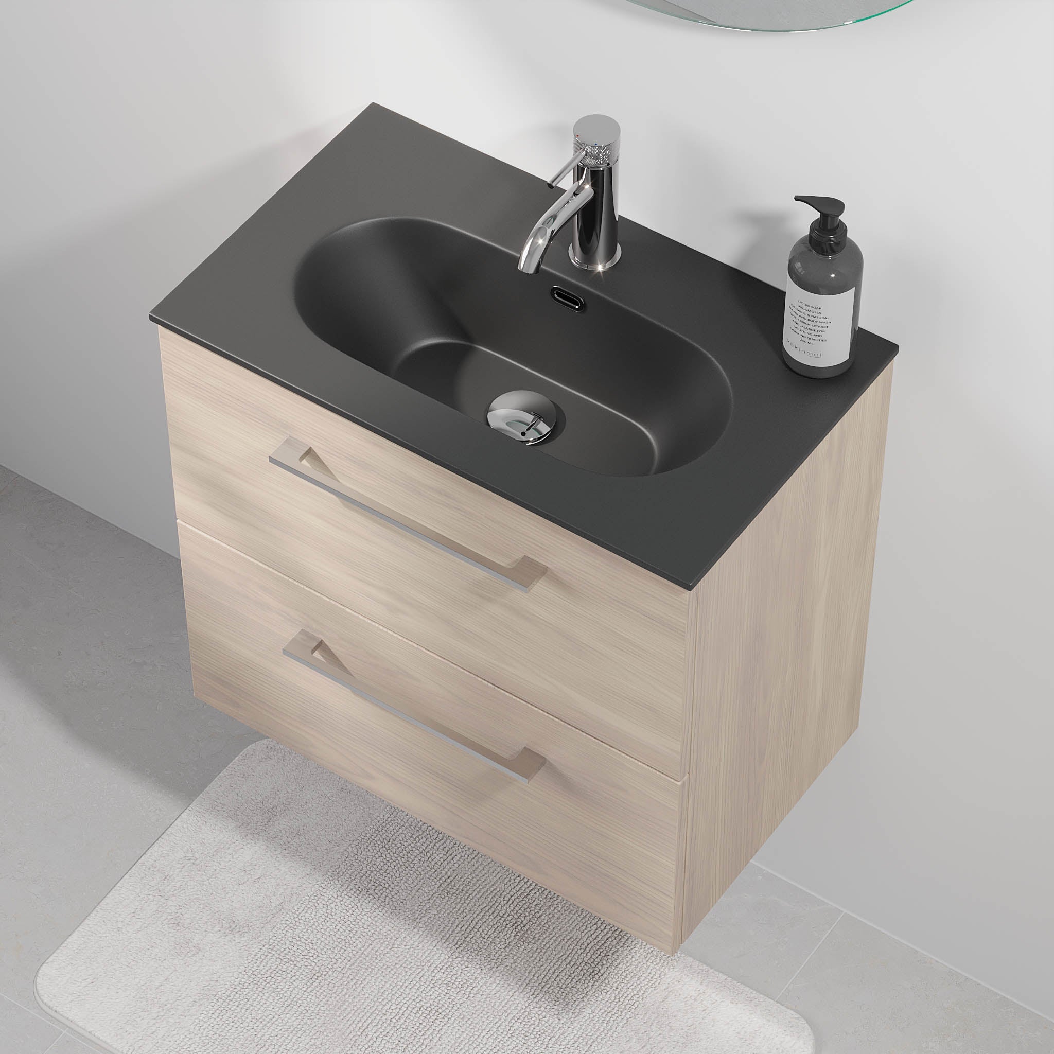 Horten Badrumsmöbel Slimline, Ljus Trä - Tvättställsskåp - BATH DELUXE - EXCLUSIVE - 75 - 060 - 73 - 33 - 41 - BATHDELUXE SWEDEN