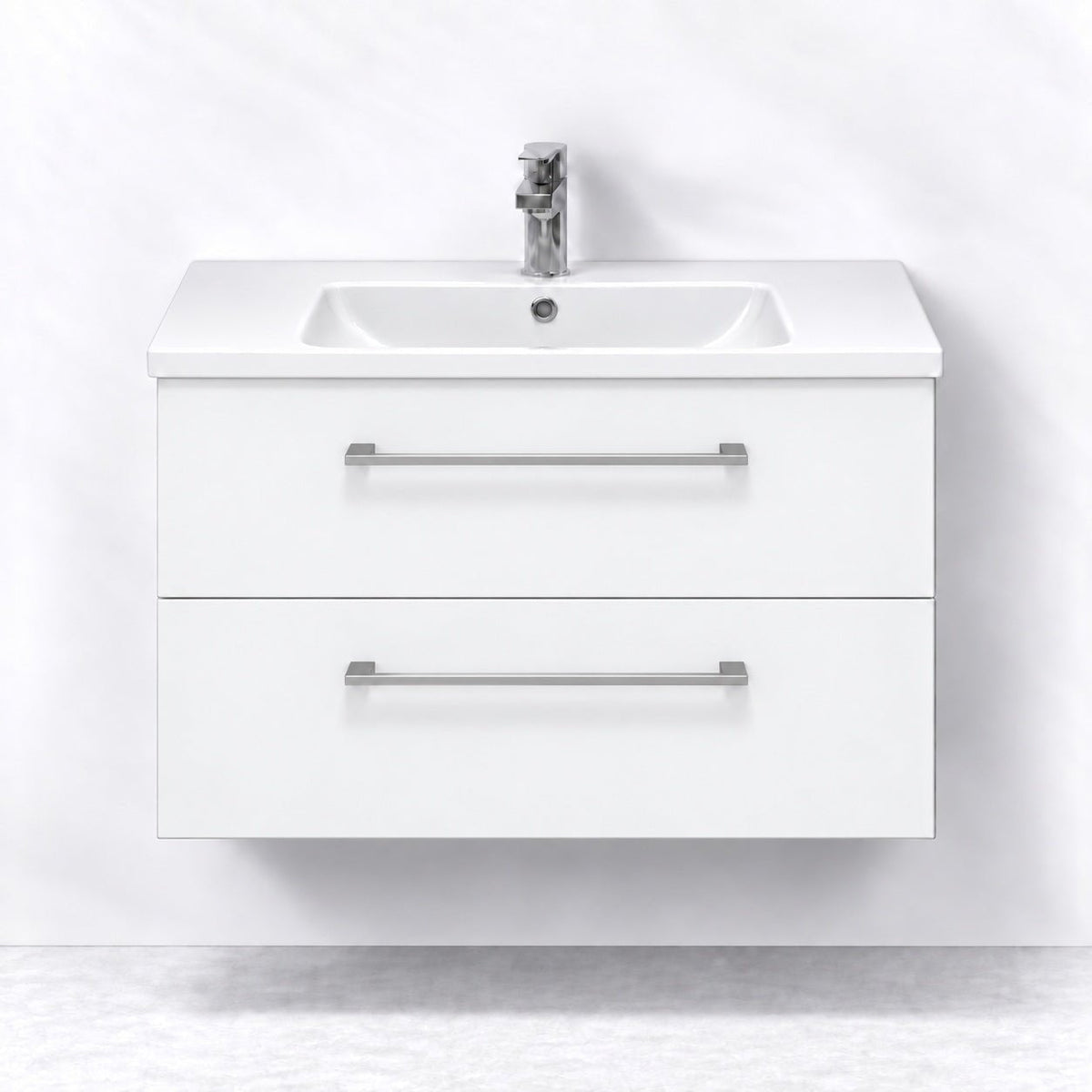 Badrumsmöbel med klassiska Fronter - 100x46x58 cm - antracitgrå - vit Porslin tvättställ - Viggo - Tvättställsskåp - Bath Deluxe - 75-080-68-01-50 - BATHDELUXE SWEDEN