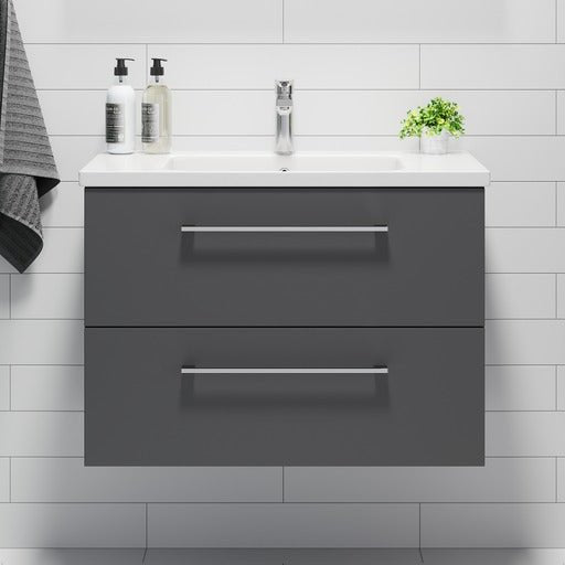 Melhus Badrumsmöbel, Antracitgrå - Tvättställsskåp - BATH DELUXE - EXCLUSIVE - 75 - 080 - 68 - 43 - 40 - BATHDELUXE SWEDEN