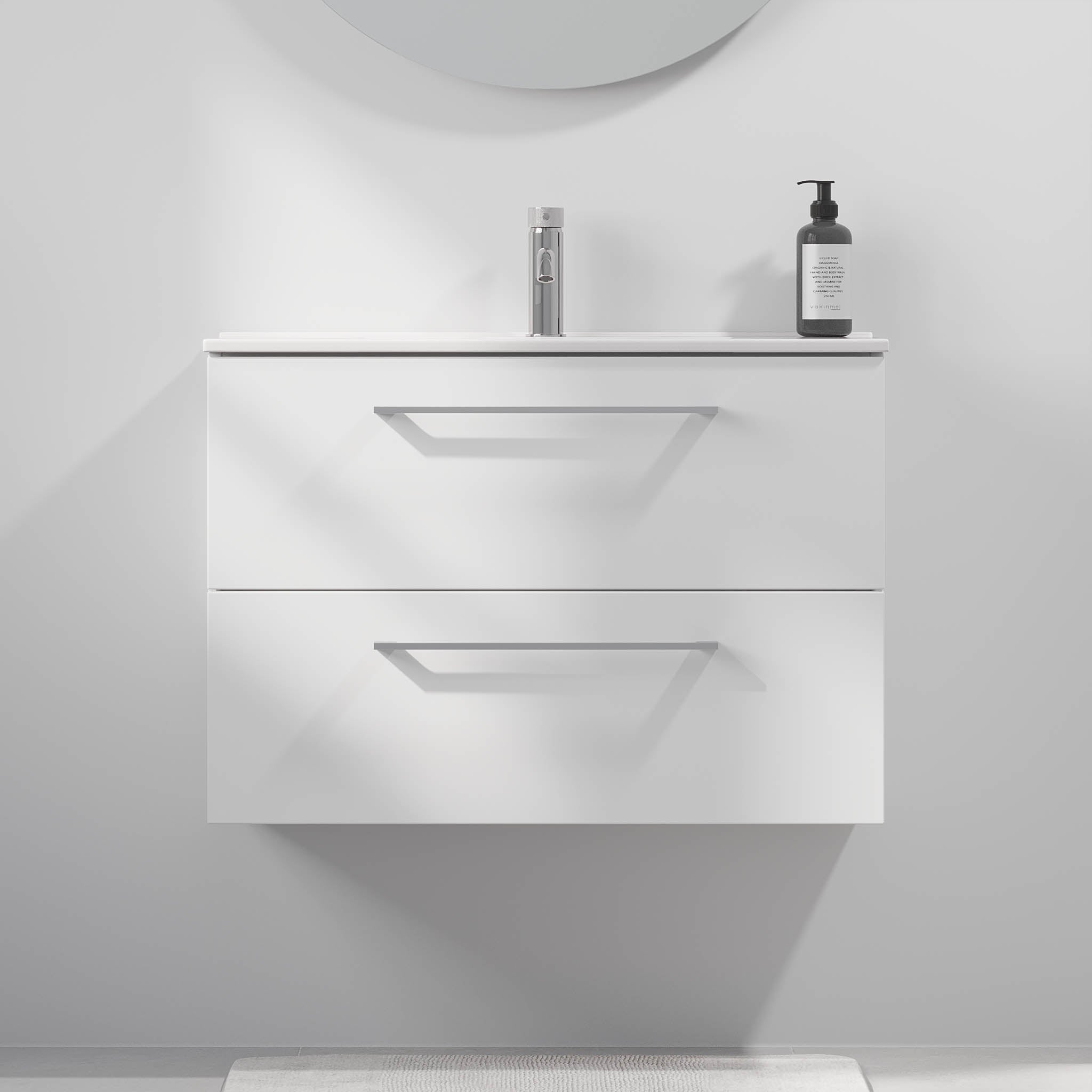 Magnor Badrumsmöbel Slimline med Lådor, Vit Matt - Tvättställsskåp - BATH DELUXE - EXCLUSIVE - 75 - 080 - 70 - 01 - 40 - BATHDELUXE SWEDEN
