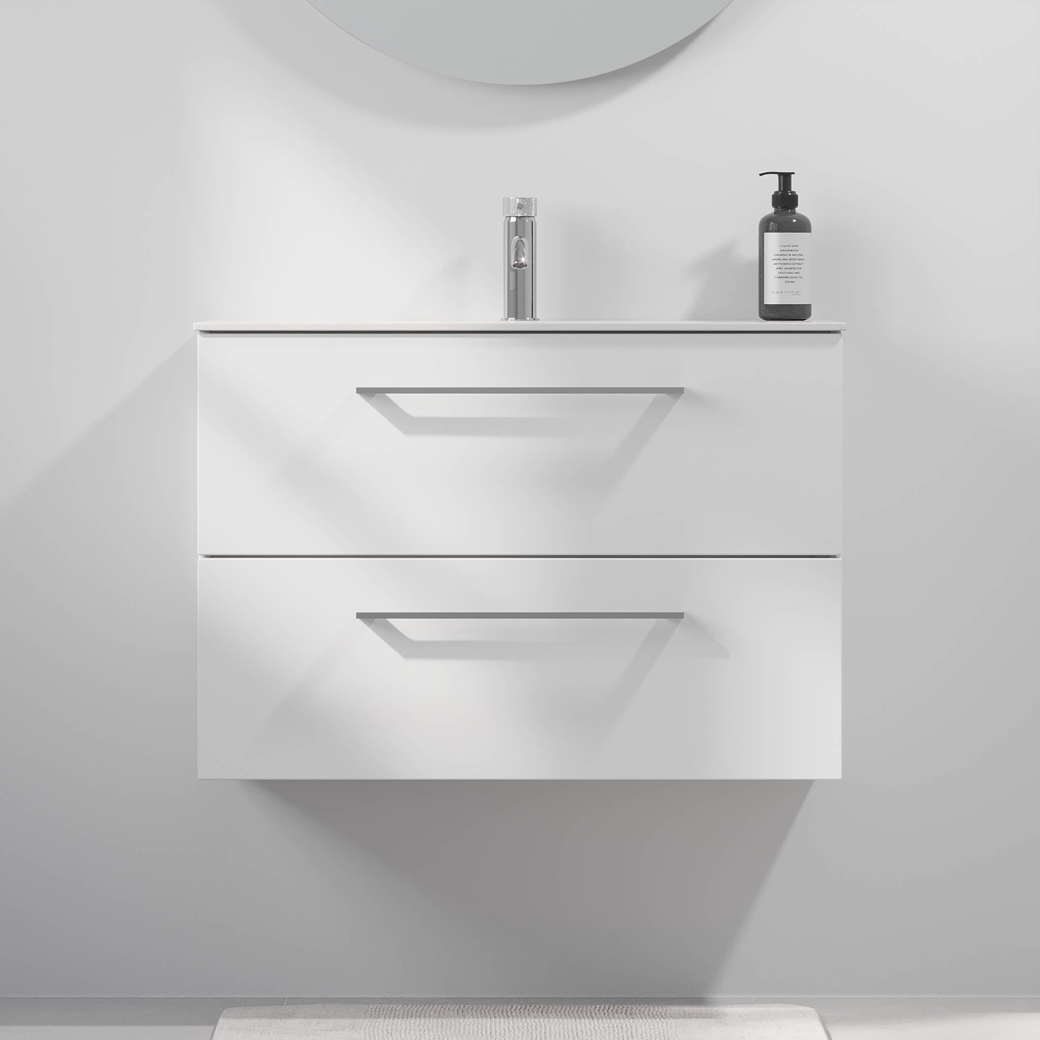 Hamar Badrumsmöbel Slimline, Matt Vit - Tvättställsskåp - BATH DELUXE - EXCLUSIVE - 75 - 080 - 71 - 01 - 40 - BATHDELUXE SWEDEN