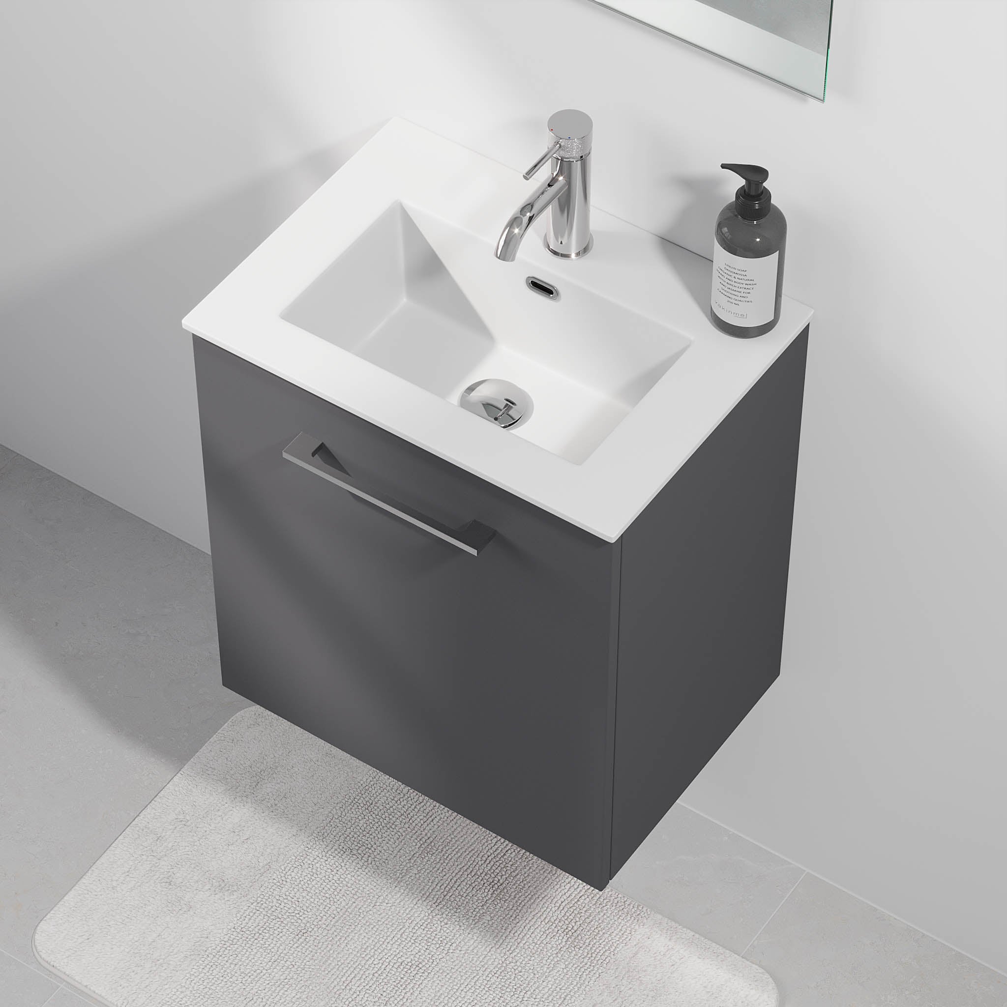 Hamar Badrumsmöbel Slimline, Antracitgrå - Tvättställsskåp - BATH DELUXE - EXCLUSIVE - 75 - 080 - 71 - 43 - 40 - BATHDELUXE SWEDEN