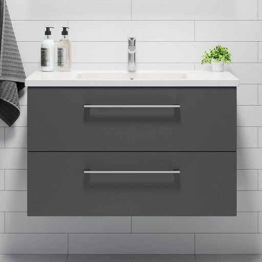 Melhus Badrumsmöbel, Antracitgrå - Tvättställsskåp - BATH DELUXE - EXCLUSIVE - 75 - 090 - 68 - 43 - 40 - BATHDELUXE SWEDEN