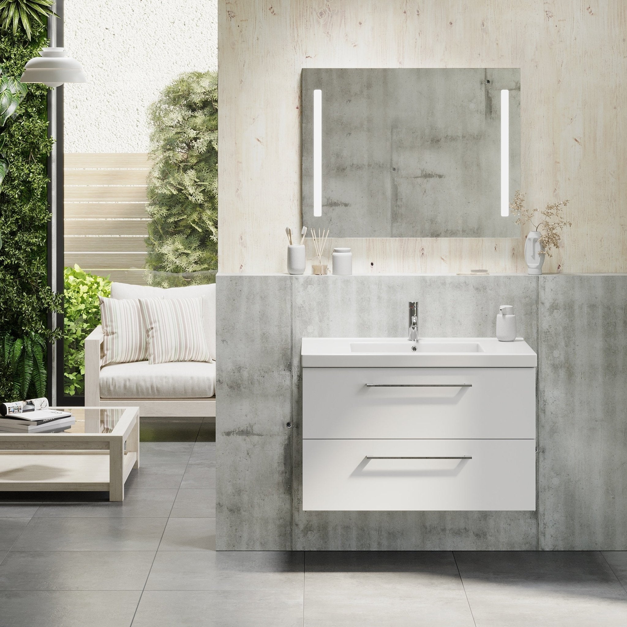 Malvik Badrumsmöbel, Vit Matt - Tvättställsskåp - BATH DELUXE - EXCLUSIVE - 75 - 090 - 69 - 01 - 40 - BATHDELUXE SWEDEN
