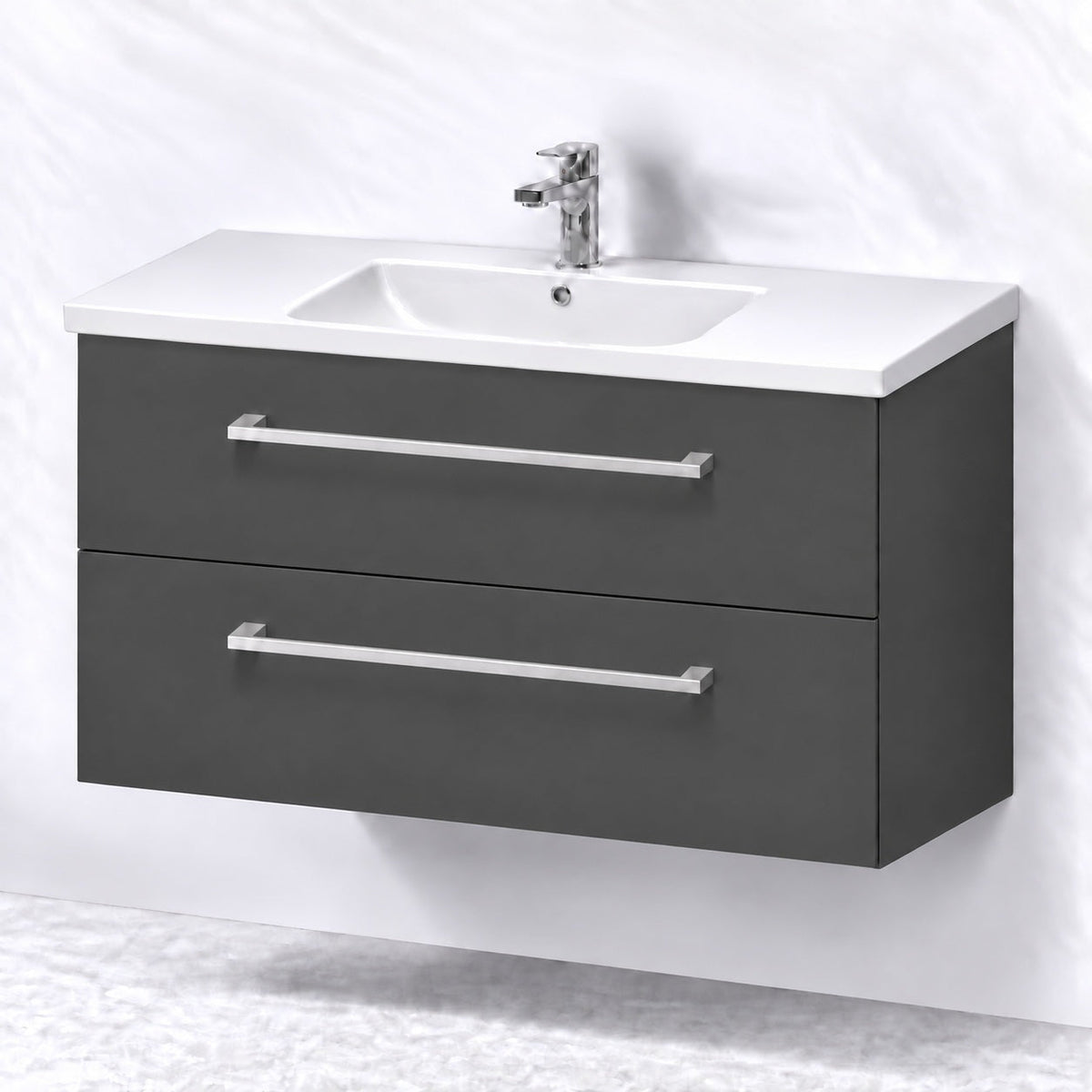 Badrumsmöbel med klassiska Fronter - 60x46x58 cm - ljust trä - vit Porslin tvättställ - Viggo - Tvättställsskåp - Bath Deluxe - 75-100-68-43-50 - BATHDELUXE SWEDEN