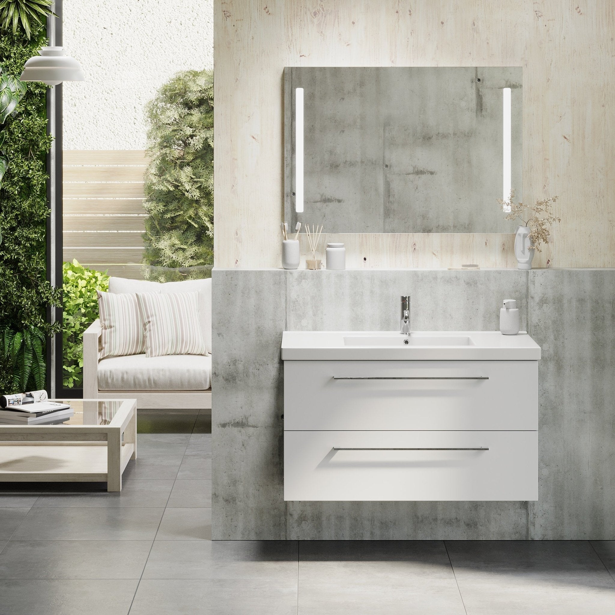 Malvik Badrumsmöbel, Vit Matt - Tvättställsskåp - BATH DELUXE - EXCLUSIVE - 75 - 100 - 69 - 01 - 40 - BATHDELUXE SWEDEN
