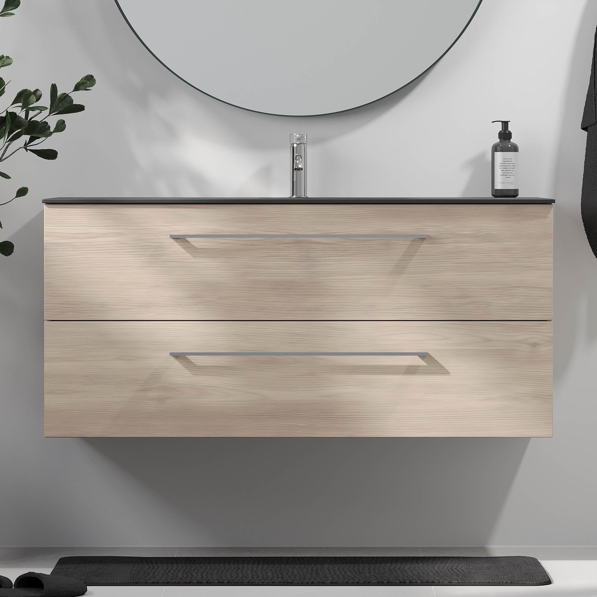 Horten Badrumsmöbel, Ljus Trä - Tvättställsskåp - BATH DELUXE - EXCLUSIVE - 75 - 120 - 60 - 33 - 40 - BATHDELUXE SWEDEN