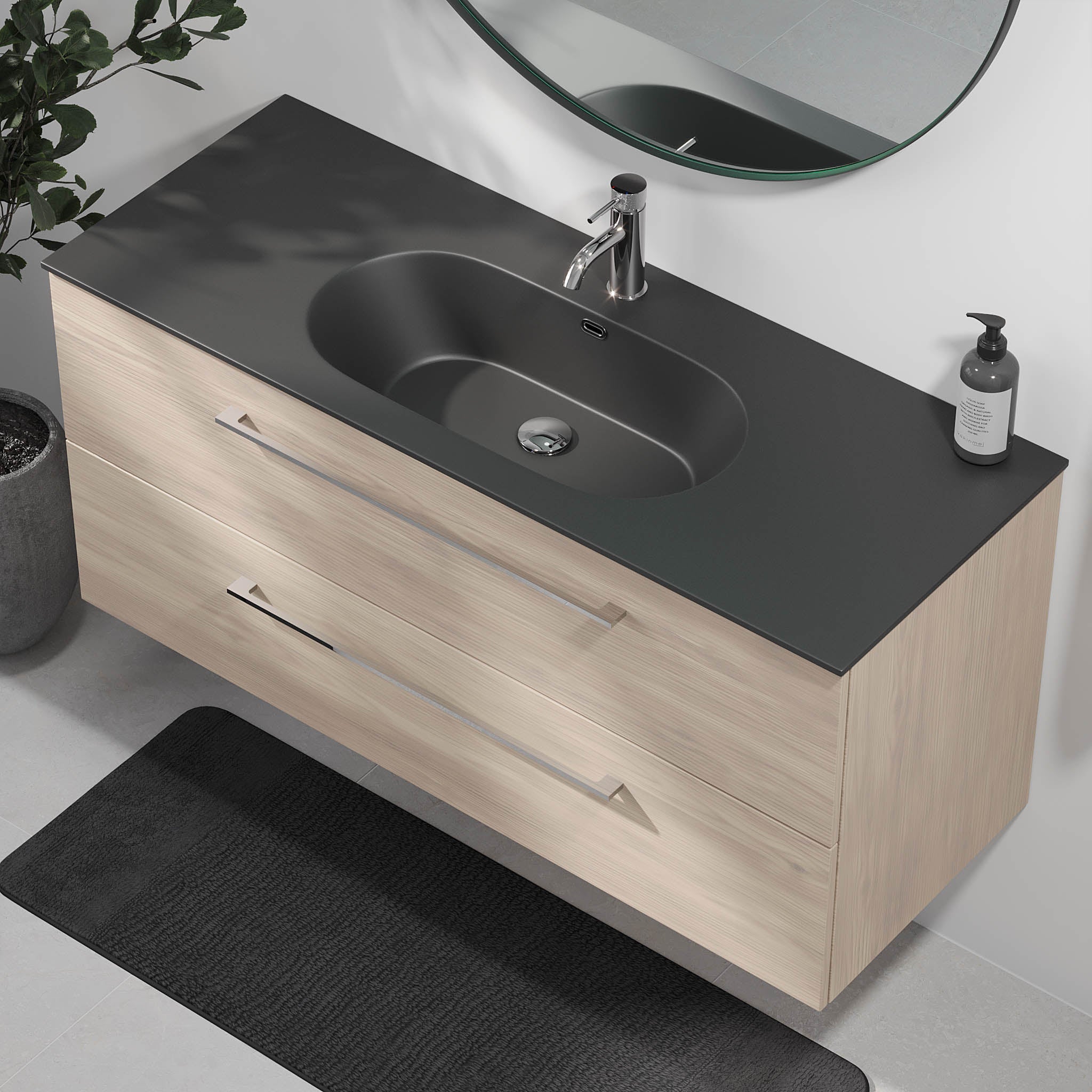 Horten Badrumsmöbel, Ljus Trä - Tvättställsskåp - BATH DELUXE - EXCLUSIVE - 75 - 120 - 60 - 33 - 40 - BATHDELUXE SWEDEN