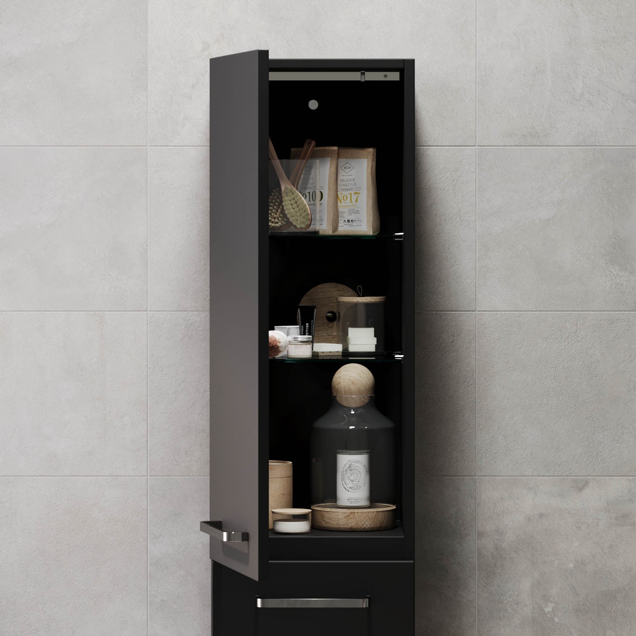 Voss, Furniture Set - High Cabinet, Black Mat - 35 cm - MASTERSTORE - 8595677194425 - Furniture Set - High Cabinet - 70-035-54-02-60 - 8595677194425
