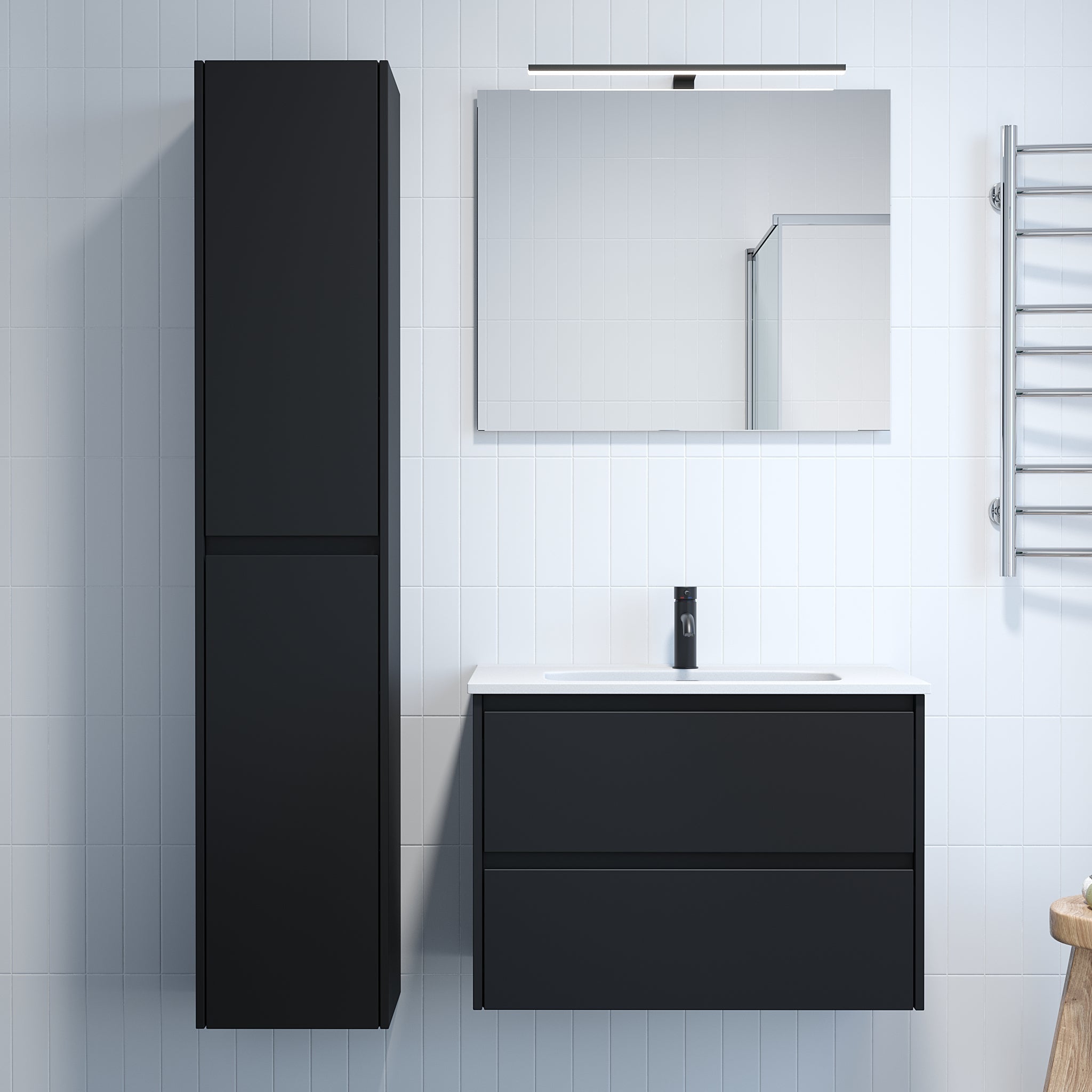 Molde, möbelset - en låda, vit matta - 35 cm - Möbelset - En låda - BATH DELUXE - EXCLUSIVE - 77-035-11-01-00 - BATHDELUXE SWEDEN