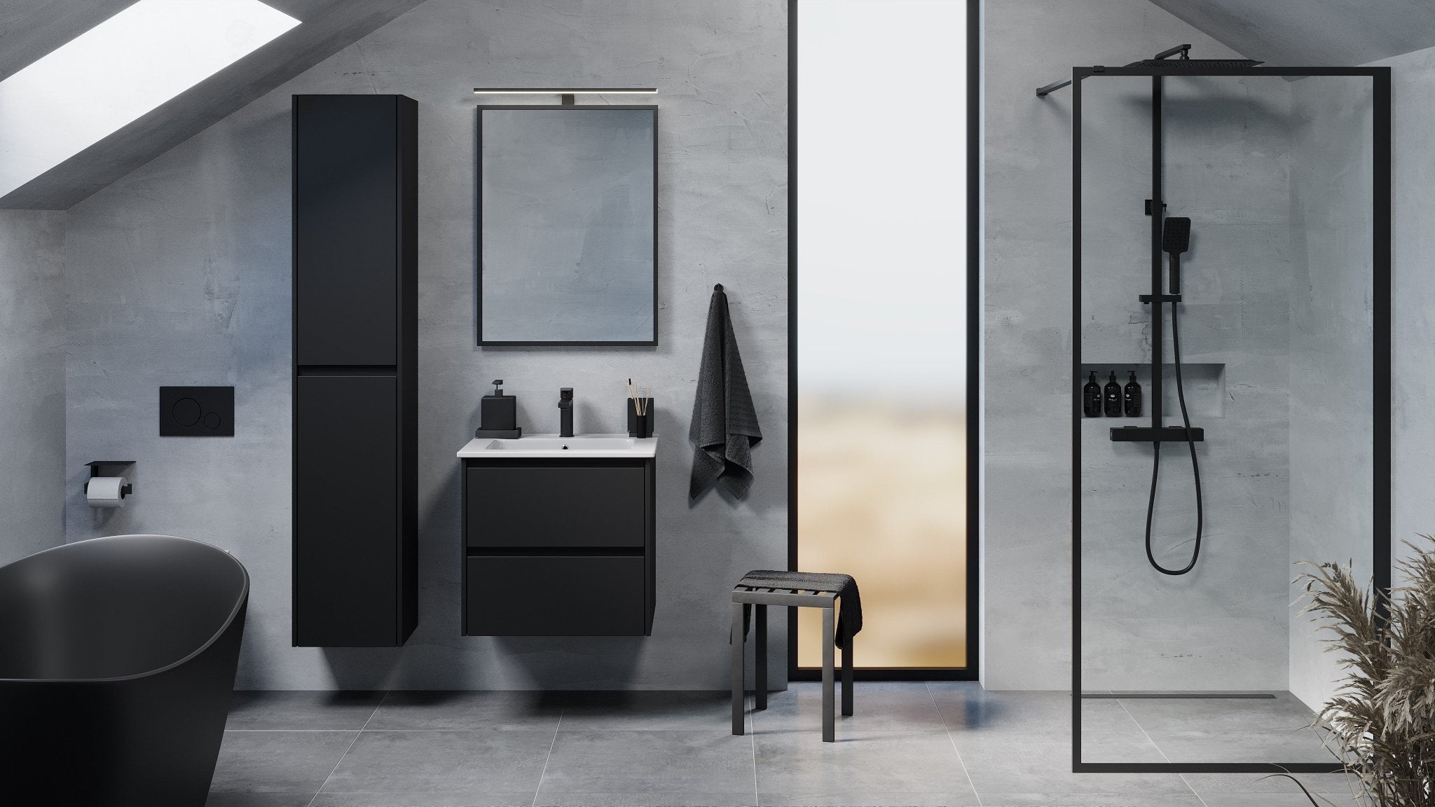 Molde Badrumsmöbel, Svart Matt - Tvättställsskåp - BATH DELUXE - EXCLUSIVE - 77 - 060 - 11 - 02 - 00 - BATHDELUXE SWEDEN