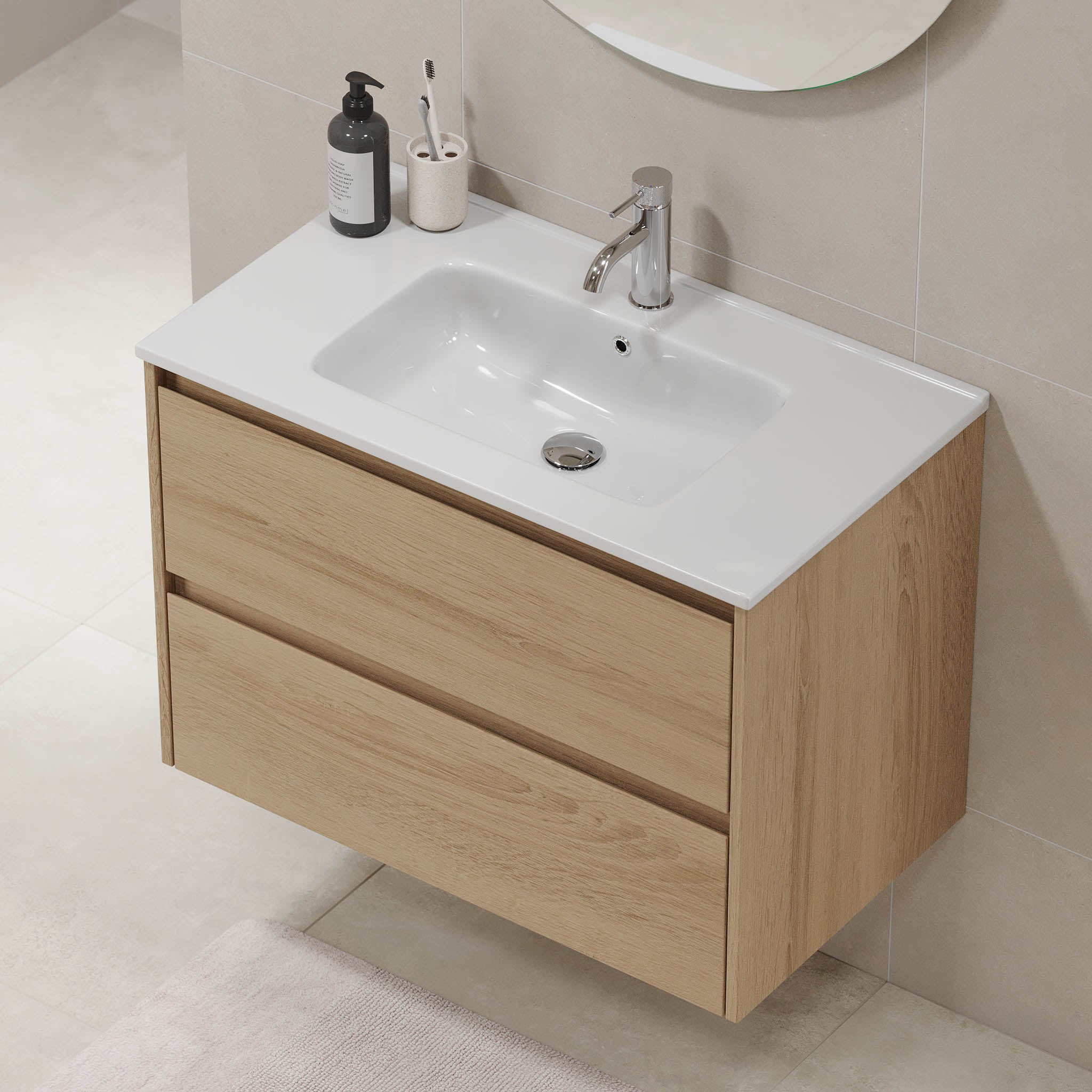 Molde Badrumsmöbel, Ek - Tvättställsskåp - BATH DELUXE - EXCLUSIVE - 77 - 080 - 11 - 86 - 00 - BATHDELUXE SWEDEN