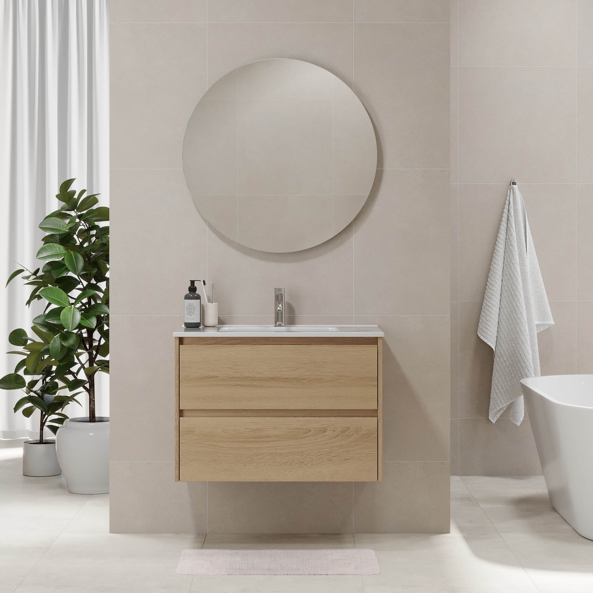 Molde Badrumsmöbel, Ek - Tvättställsskåp - BATH DELUXE - EXCLUSIVE - 77 - 080 - 11 - 86 - 00 - BATHDELUXE SWEDEN