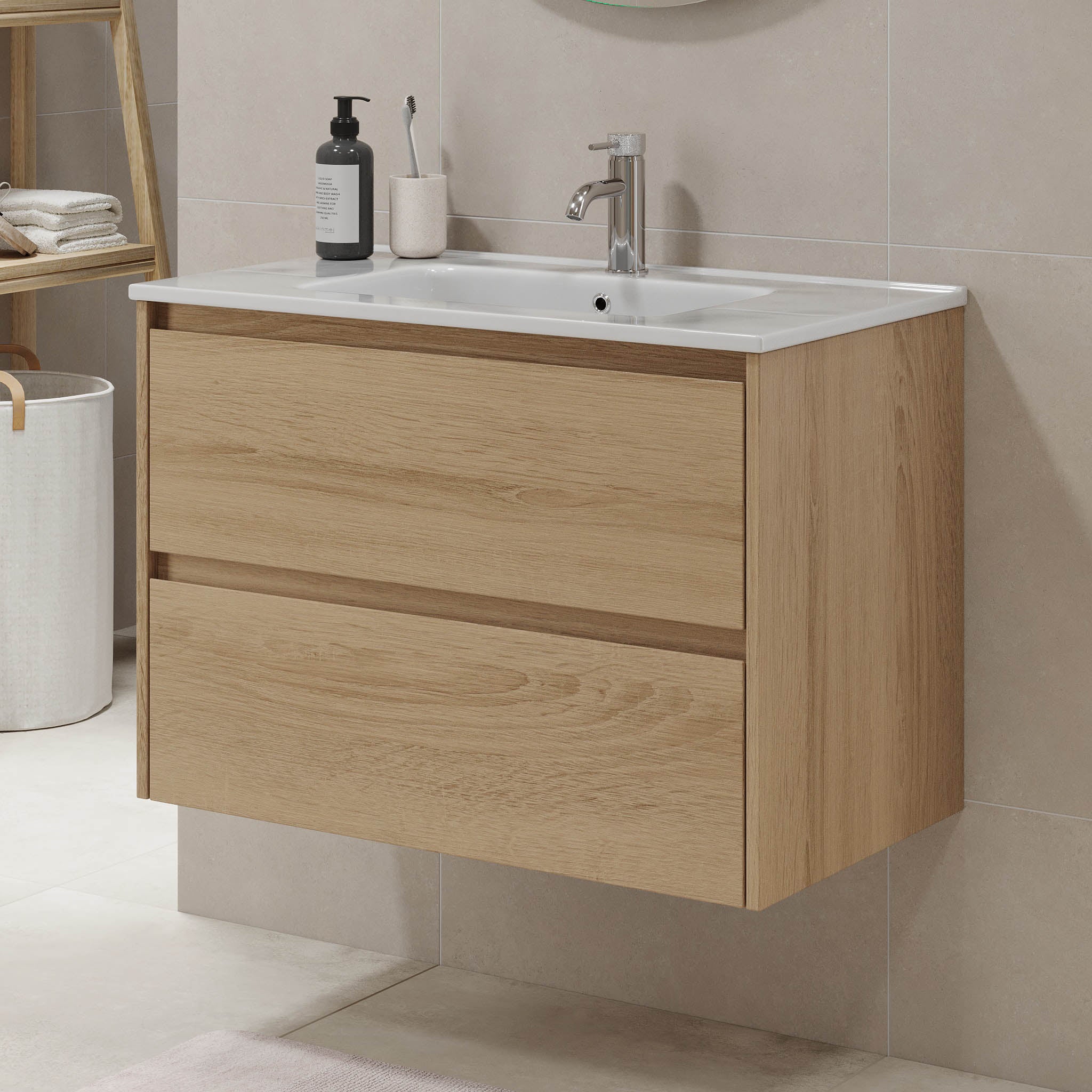 Molde Badrumsmöbel, Ek - Tvättställsskåp - BATH DELUXE - EXCLUSIVE - 77 - 080 - 11 - 86 - 00 - BATHDELUXE SWEDEN