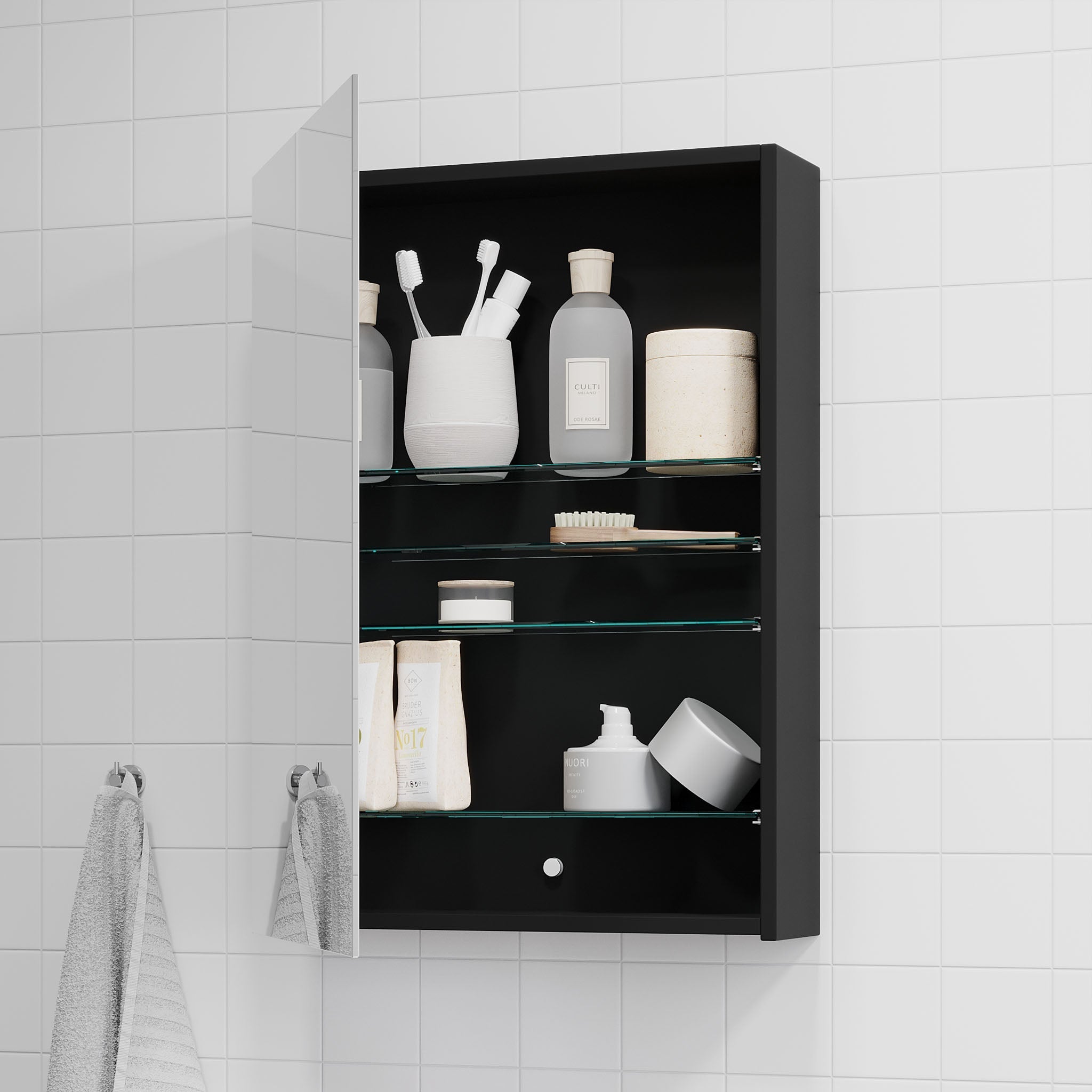 Idse Spegelskåp, Svart Matt - Spegelskåp - BATH DELUXE - PRESTIGE - 82 - 060 - 40 - 02 - 00 - BATHDELUXE SWEDEN