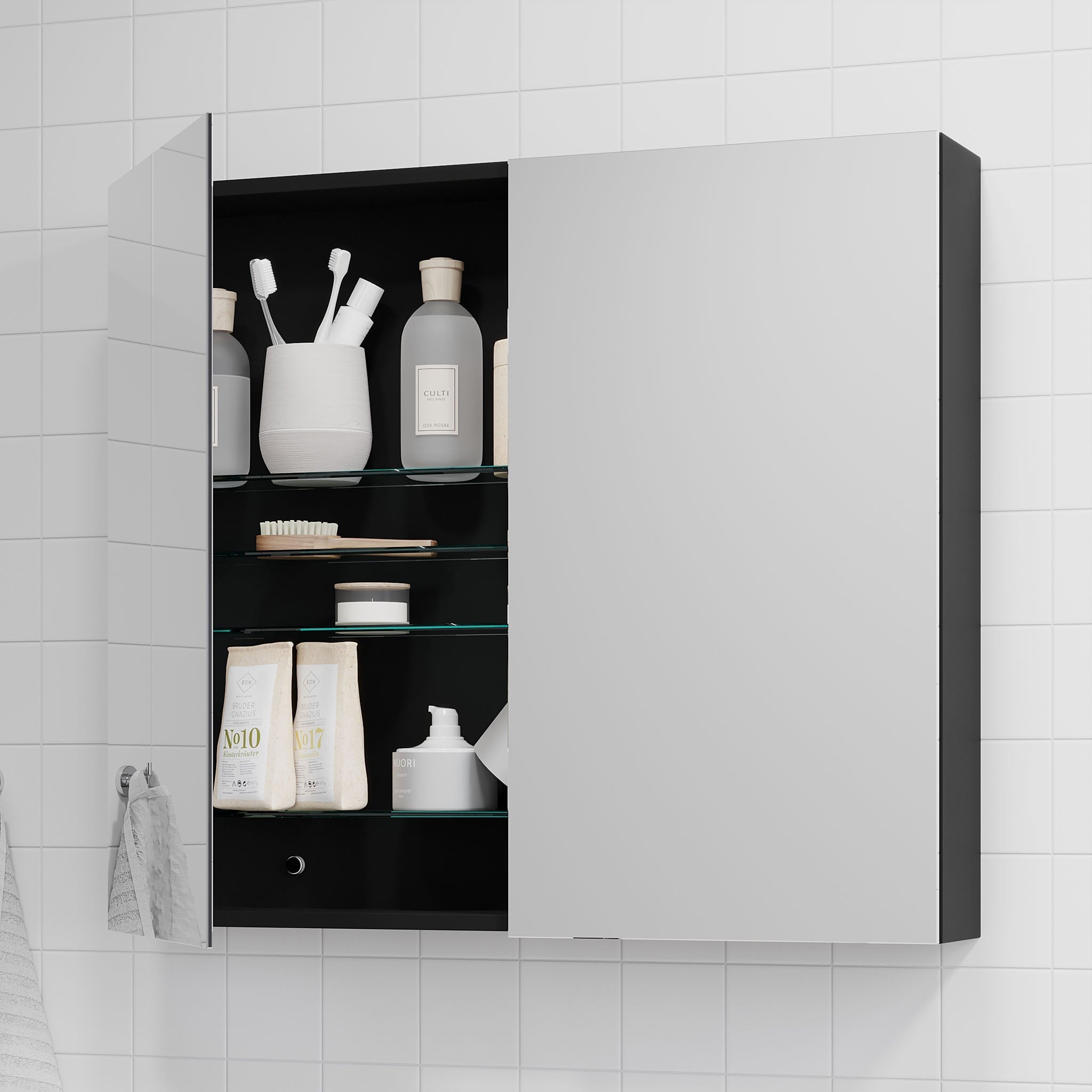 Idse Spegelskåp, Svart Matt - Spegelskåp - BATH DELUXE - PRESTIGE - 82 - 060 - 40 - 02 - 00 - BATHDELUXE SWEDEN