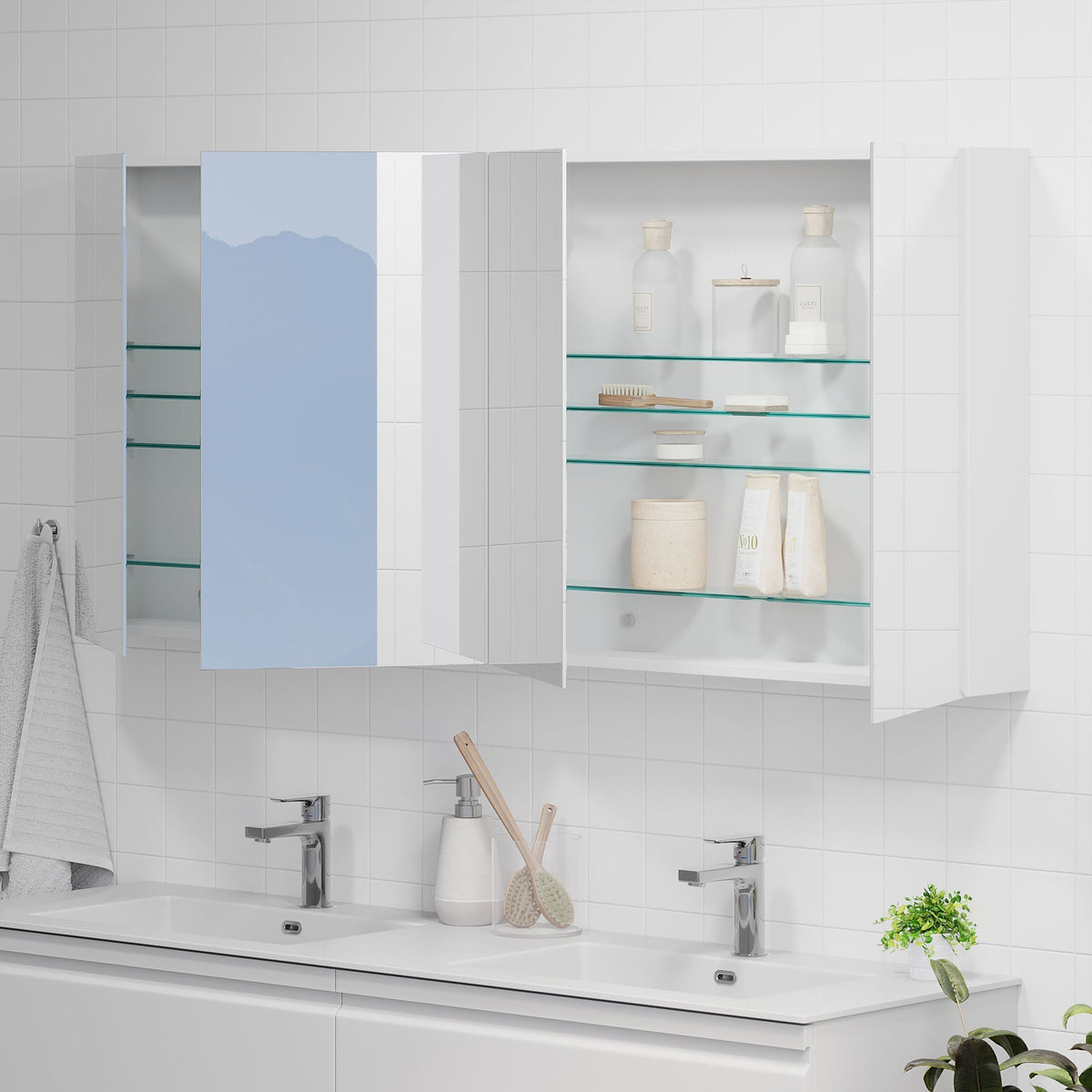 Spegelskåp - 160x14x70 cm - Matt vit - Idse - Spegelskåp - Bath Deluxe - 82-160-40-01-00 - BATHDELUXE SWEDEN