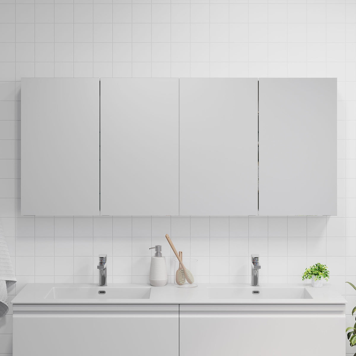 Spegelskåp - 160x14x70 cm - Matt vit - Idse - Spegelskåp - Bath Deluxe - 82-160-40-01-00 - BATHDELUXE SWEDEN