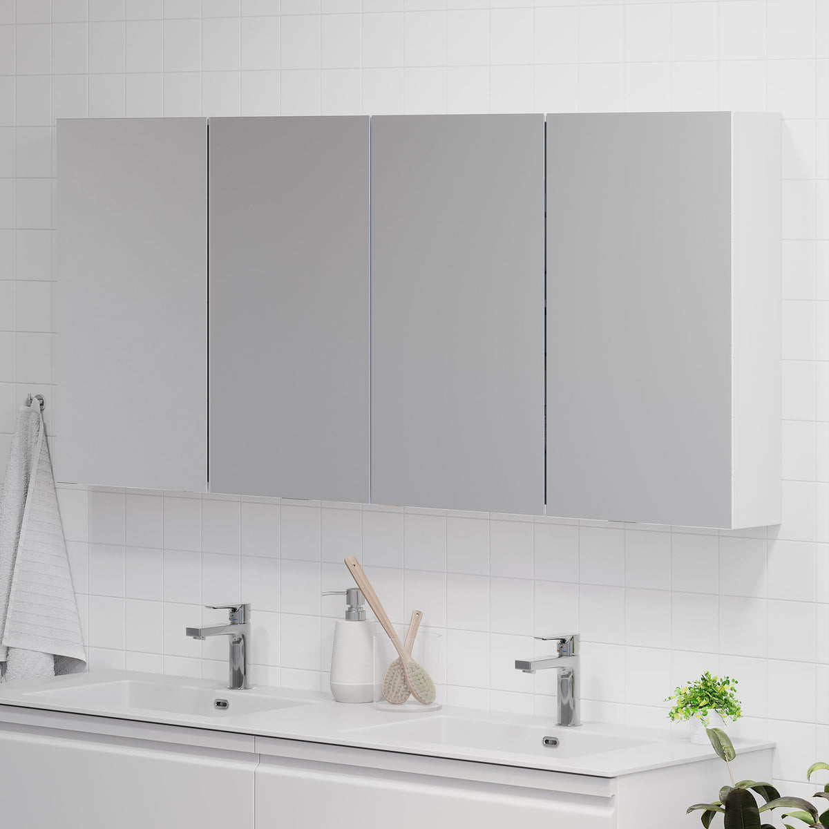 Mirror Cabinet - 160x14x70 cm - Matt White - Idse - MASTERSTORE - 8595677176865 - Mirror Cabinets - 82-160-40-01-00 - 8595677176865