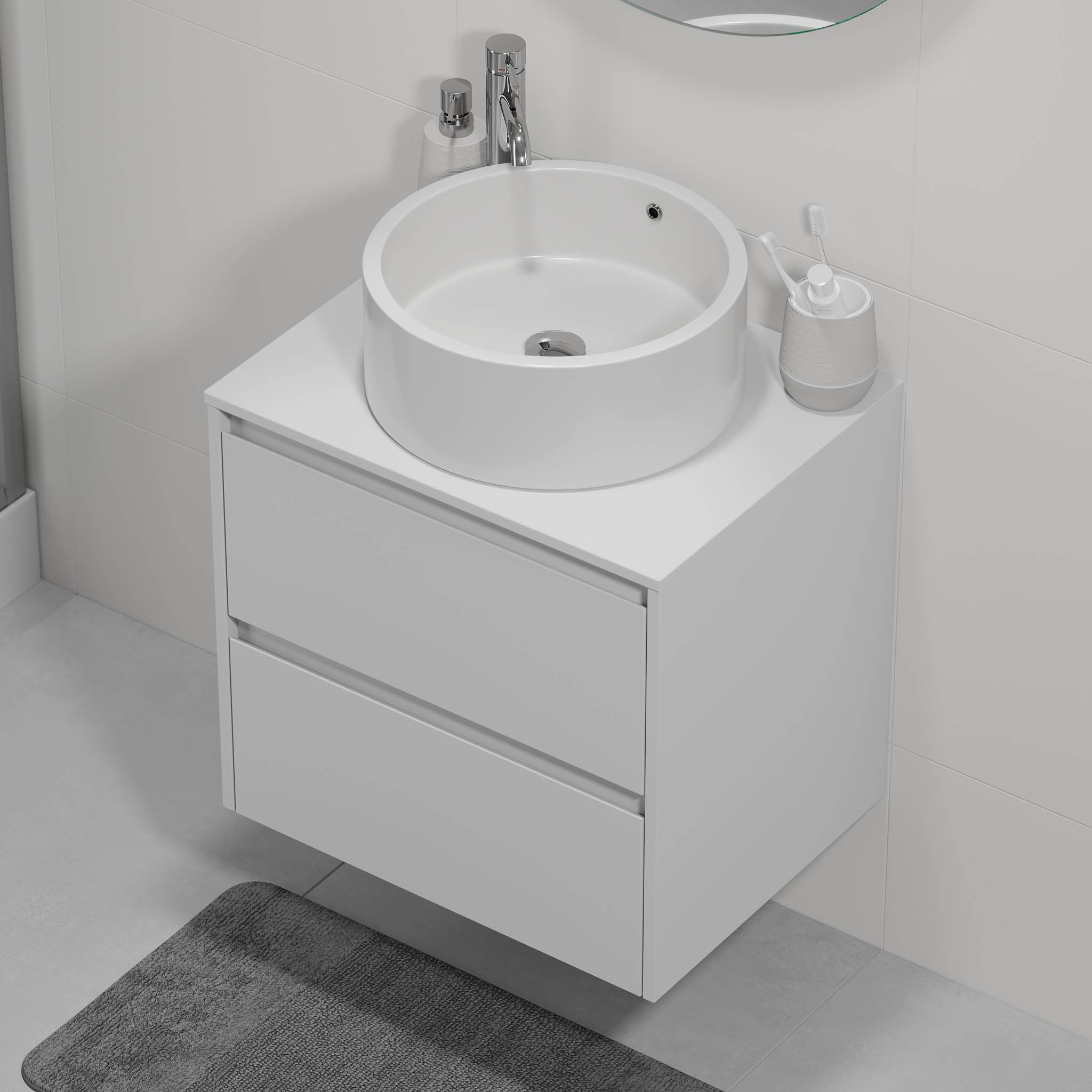 Lofoten Badrumsmöbel, Vit Matt - Tvättställsskåp - BATH DELUXE - EXCLUSIVE - 83 - 060 - 42 - 01 - 40 - BATHDELUXE SWEDEN