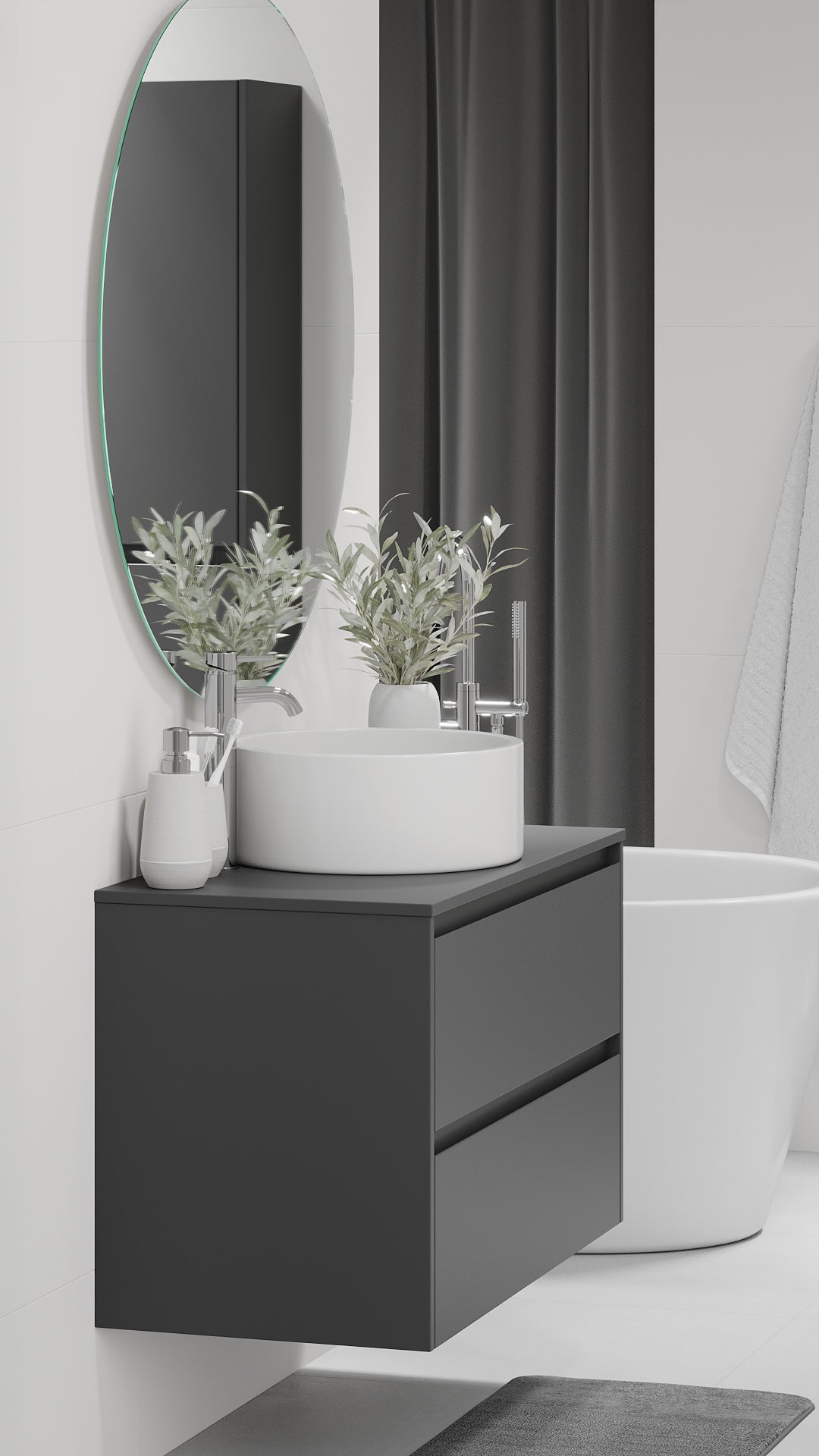Lofoten, Furniture Set - Code, Grey Anthracite - 60 cm - MASTERSTORE - 8595677183924 - Furniture Set - Code - 83 - 060 - 42 - 43 - 40 - 8595677183924
