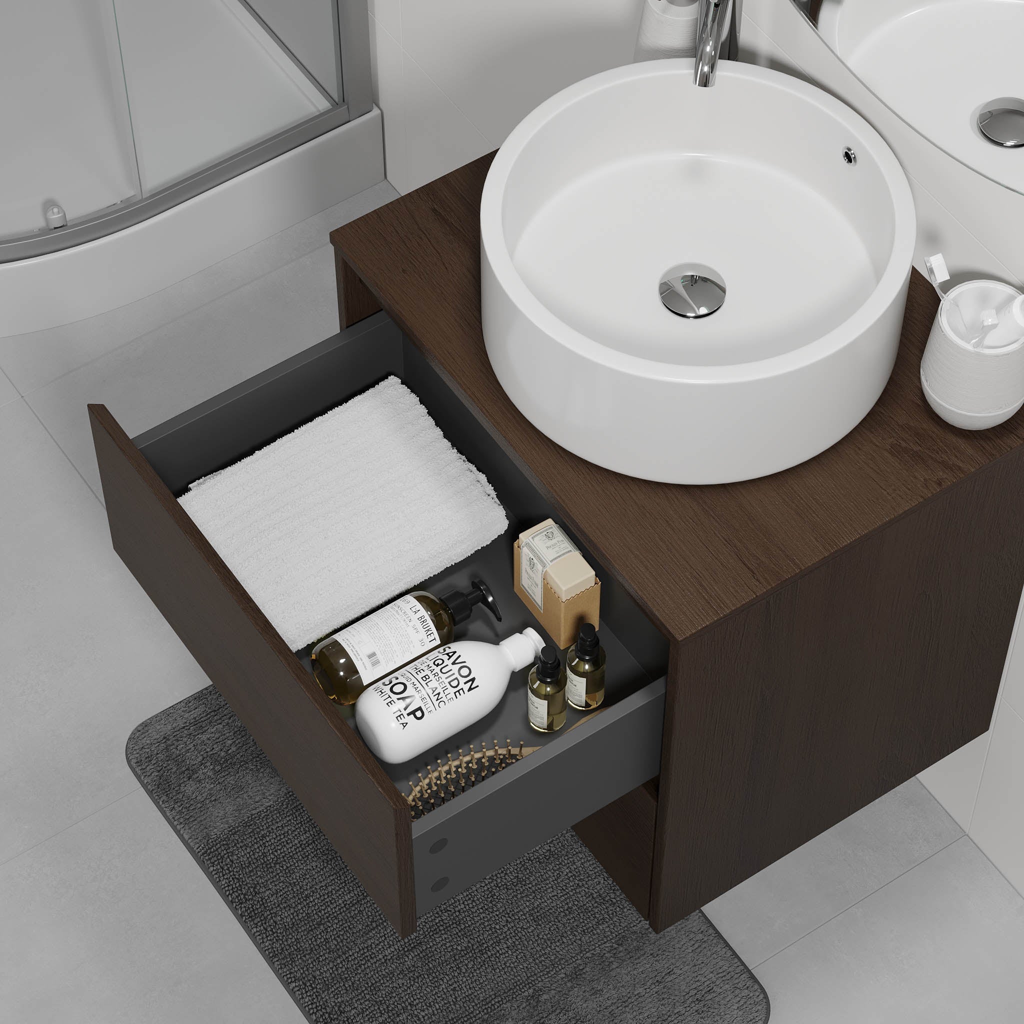Lofoten Badrumsmöbel, Valnöt - Tvättställsskåp - BATH DELUXE - EXCLUSIVE - 83 - 060 - 42 - 84 - 40 - BATHDELUXE SWEDEN