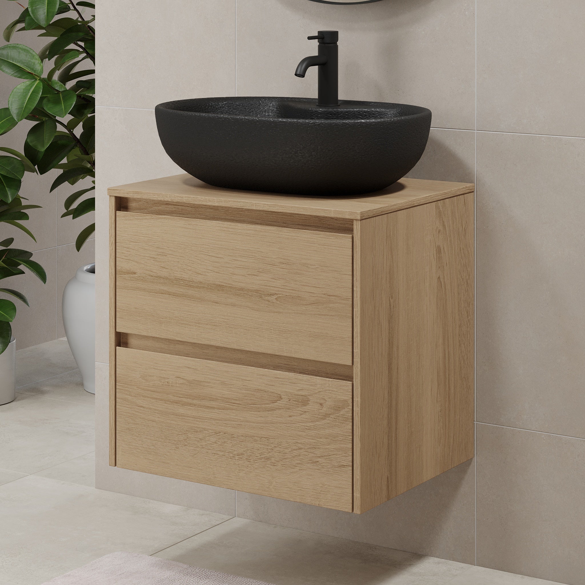 Seiland, Möbelset - Badställ & Skåp, Ek - 90 cm - Möbelset - Kod - BATH DELUXE - EXCLUSIVE - 83-090-12-86-40 - BATHDELUXE SWEDEN