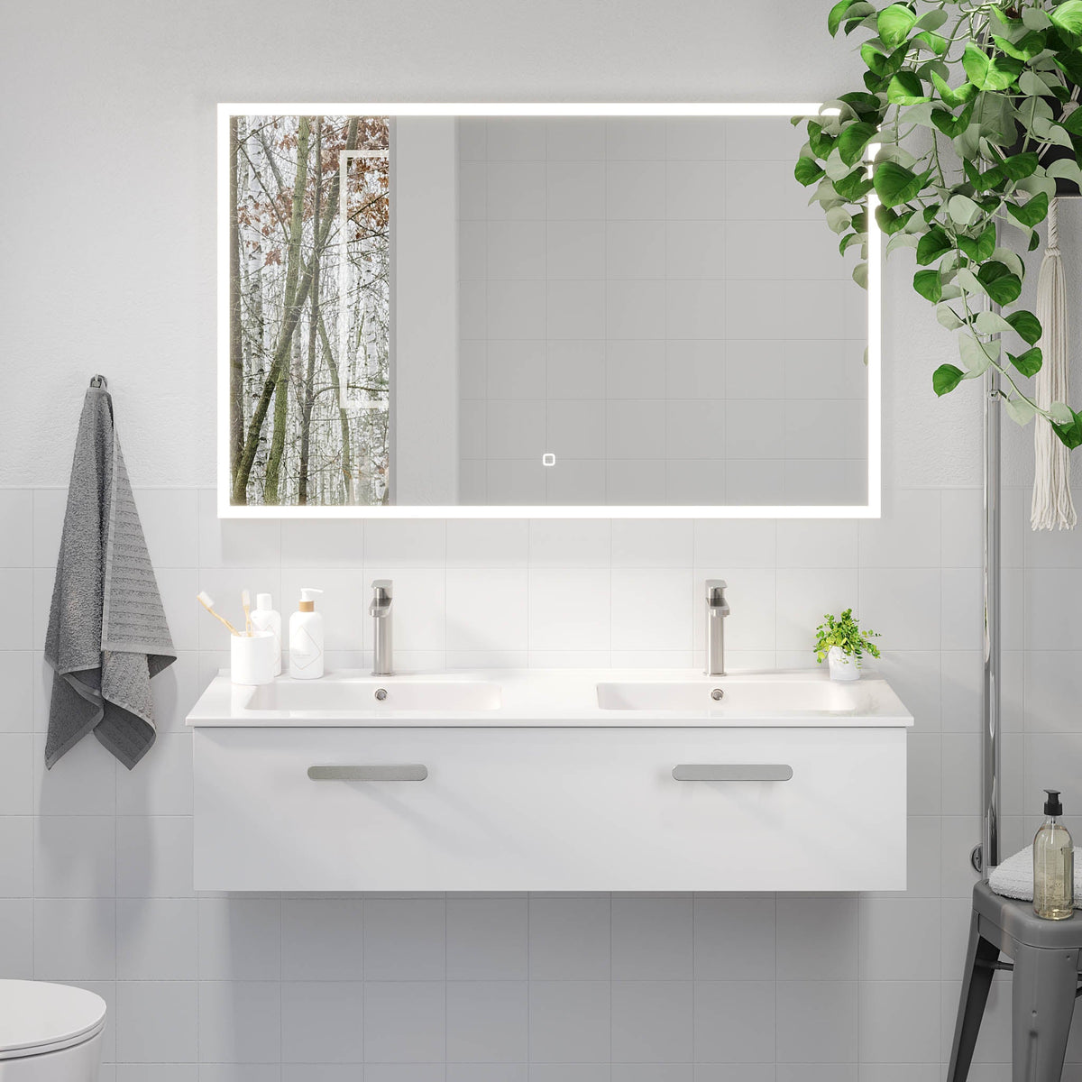 Colina, Furniture Set - Basin & Cabinet, White Mat - 80 cm - MASTERSTORE - 8595677192889 - Furniture Set - Code - 85-080-50-01-40 - 8595677192889