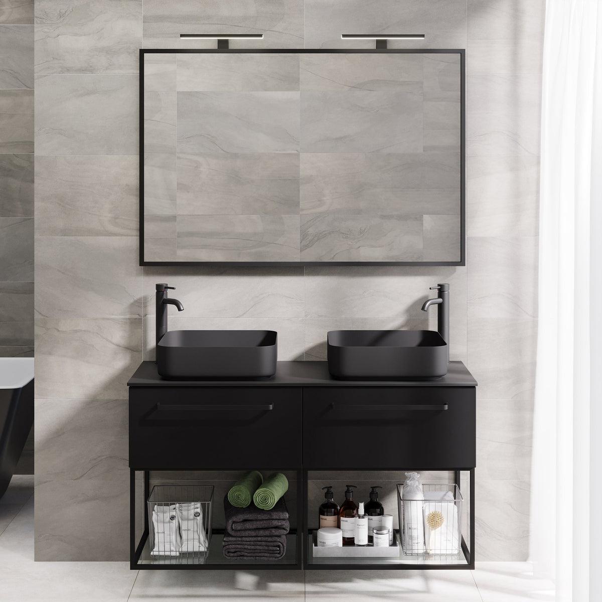 Vikeså Compact Badrumsmöbel, Svart Matt - Tvättställsskåp - BATH DELUXE - PRESTIGE - 85 - 100 - 24 - 02 - 30 - BATHDELUXE SWEDEN