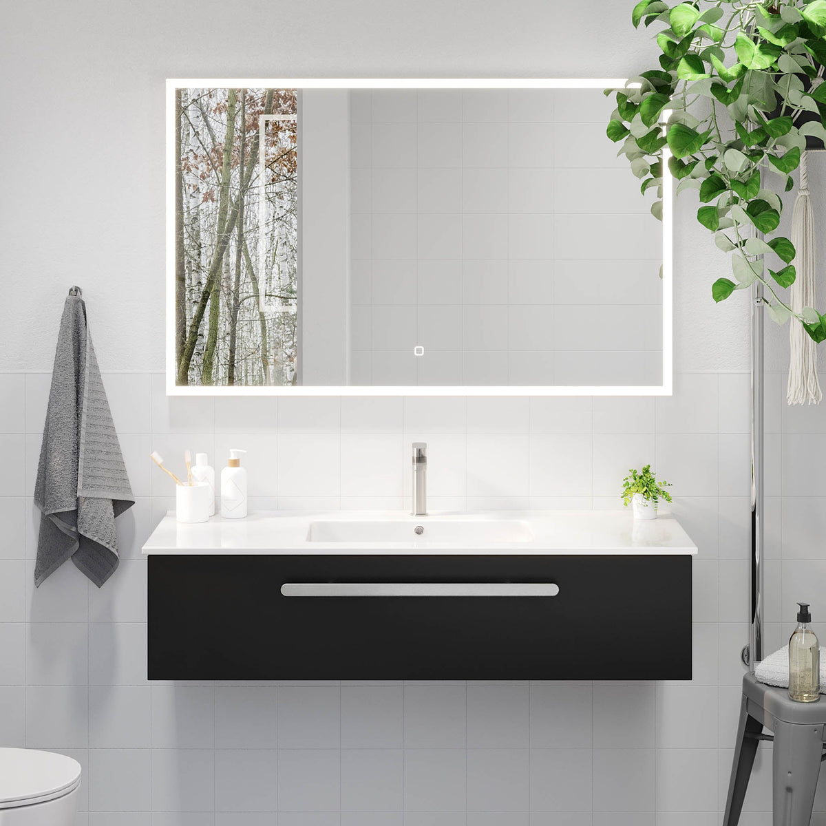 Colina, Furniture Set - Basin & Cabinet, Black Mat - 100 cm - MASTERSTORE - 8595677192926 - Furniture Set - Code - 85-100-50-02-40 - 8595677192926