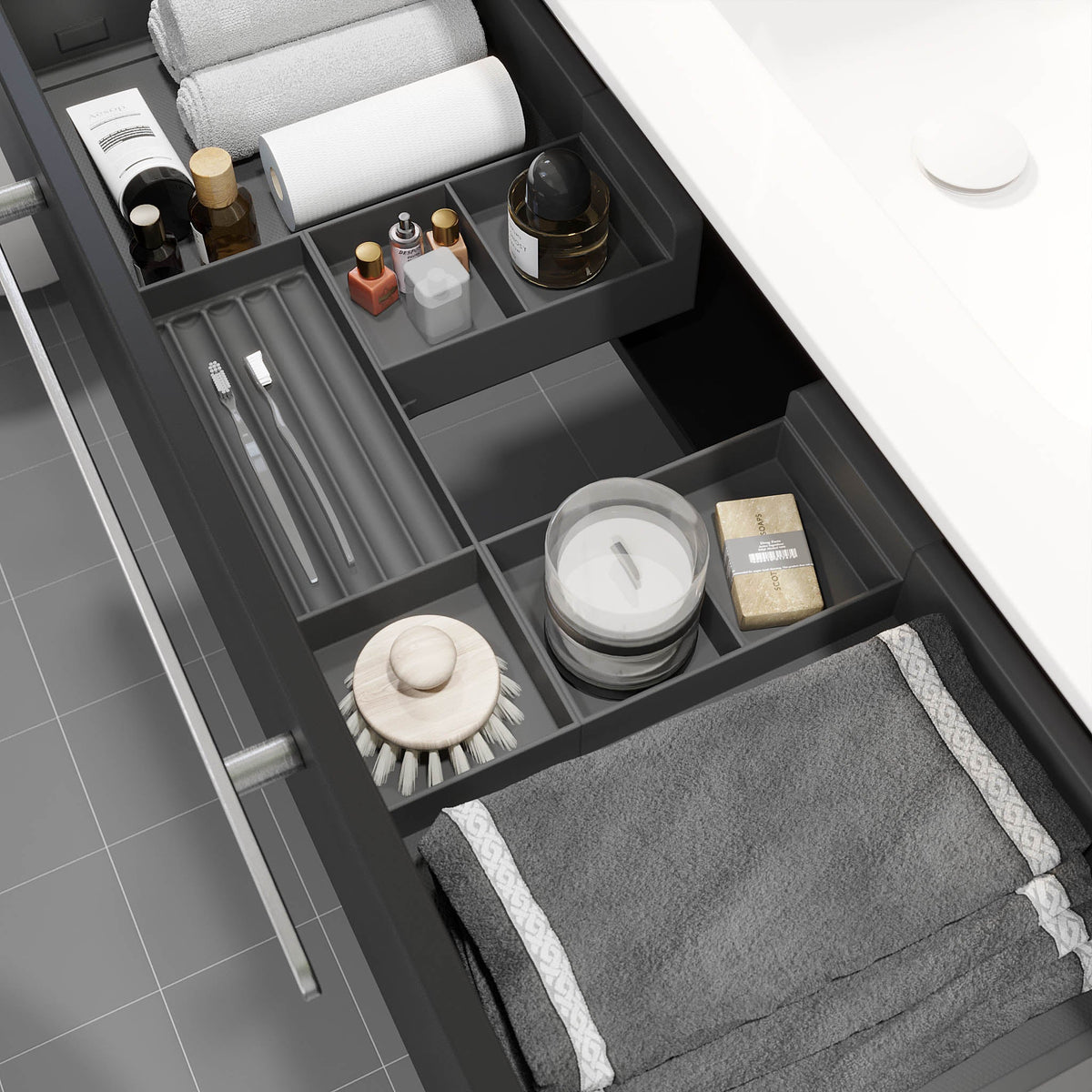Colina, Furniture Set - Basin & Cabinet, Black Mat - 100 cm - MASTERSTORE - 8595677192926 - Furniture Set - Code - 85-100-50-02-40 - 8595677192926