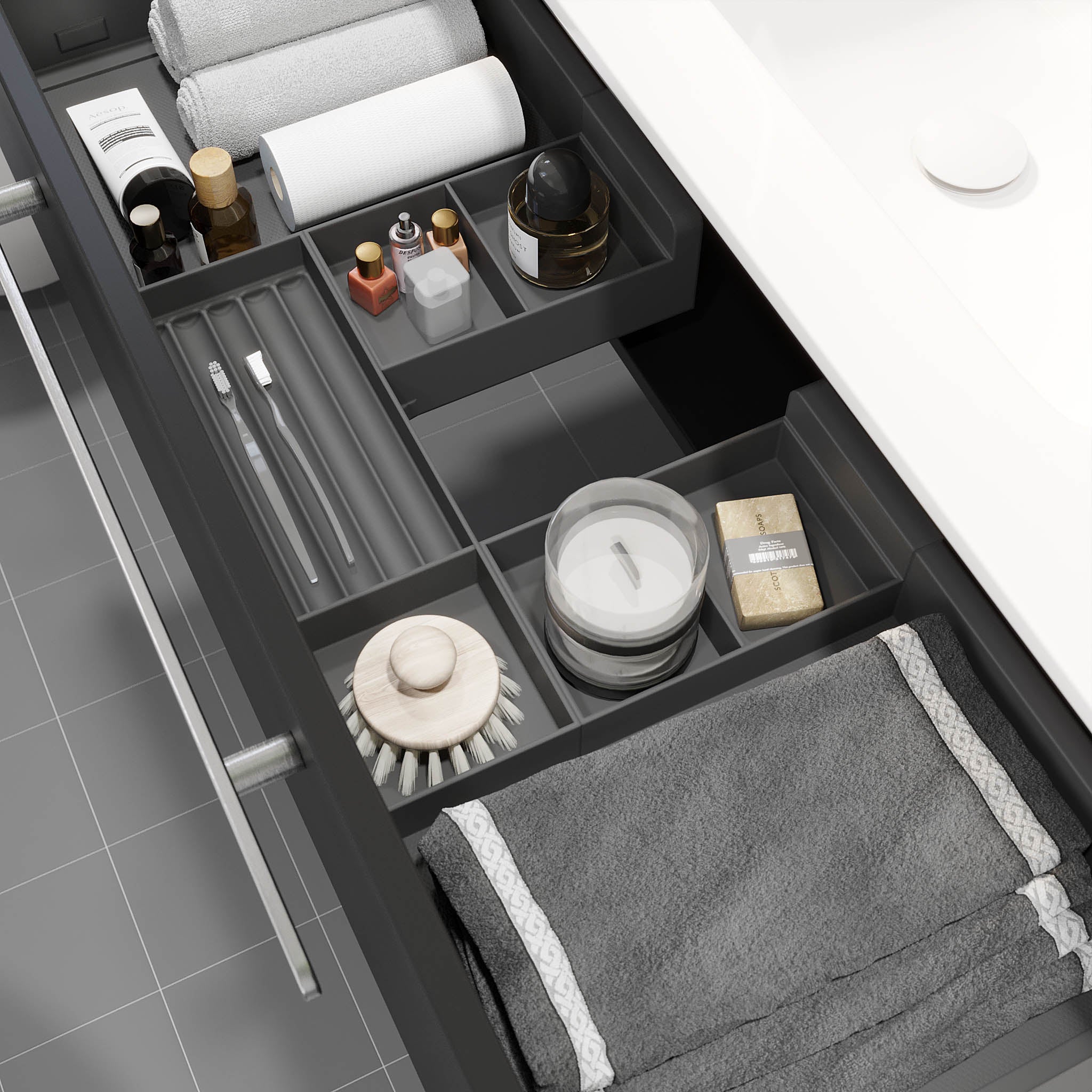 Colina Badrumsmöbel, Svart Matt - Badrumsmöbel - BATH DELUXE - PRESTIGE - 85 - 100 - 50 - 02 - 40 - BATHDELUXE SWEDEN