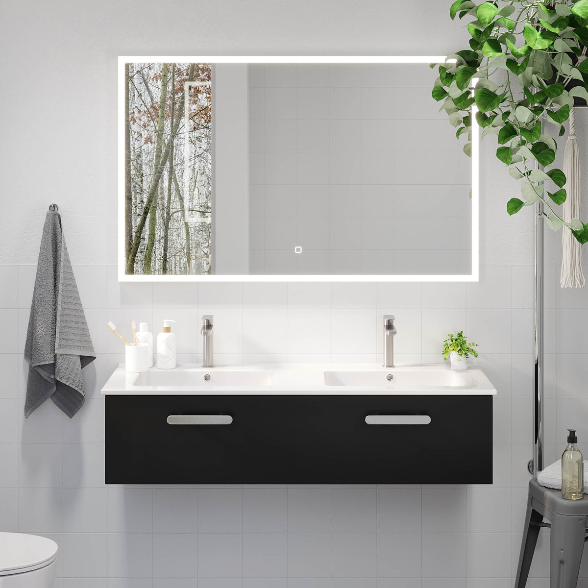 Colina, Furniture Set - Basin & Cabinet, Black Mat - 100 cm - MASTERSTORE - 8595677192926 - Furniture Set - Code - 85-100-50-02-40 - 8595677192926