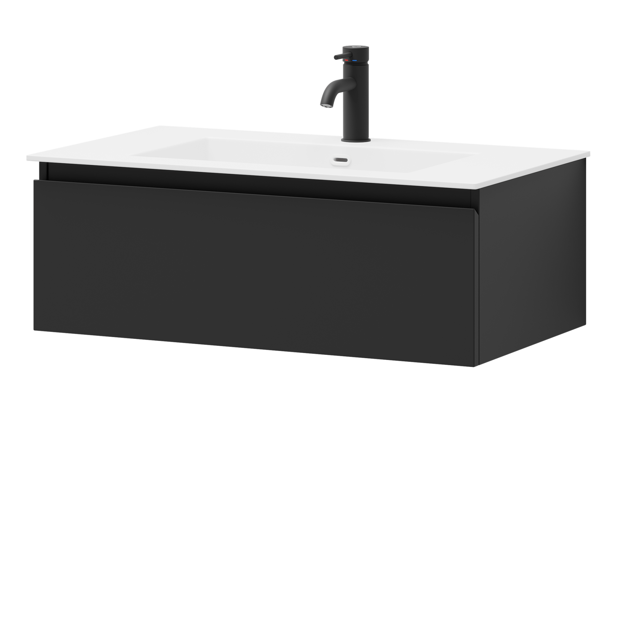 Sarnes Badrumsmöbel, Svart Matt - Tvättställsskåp - BATH DELUXE - PRESTIGE - 88 - 200 - 52 - 02 - 41 - BATHDELUXE SWEDEN
