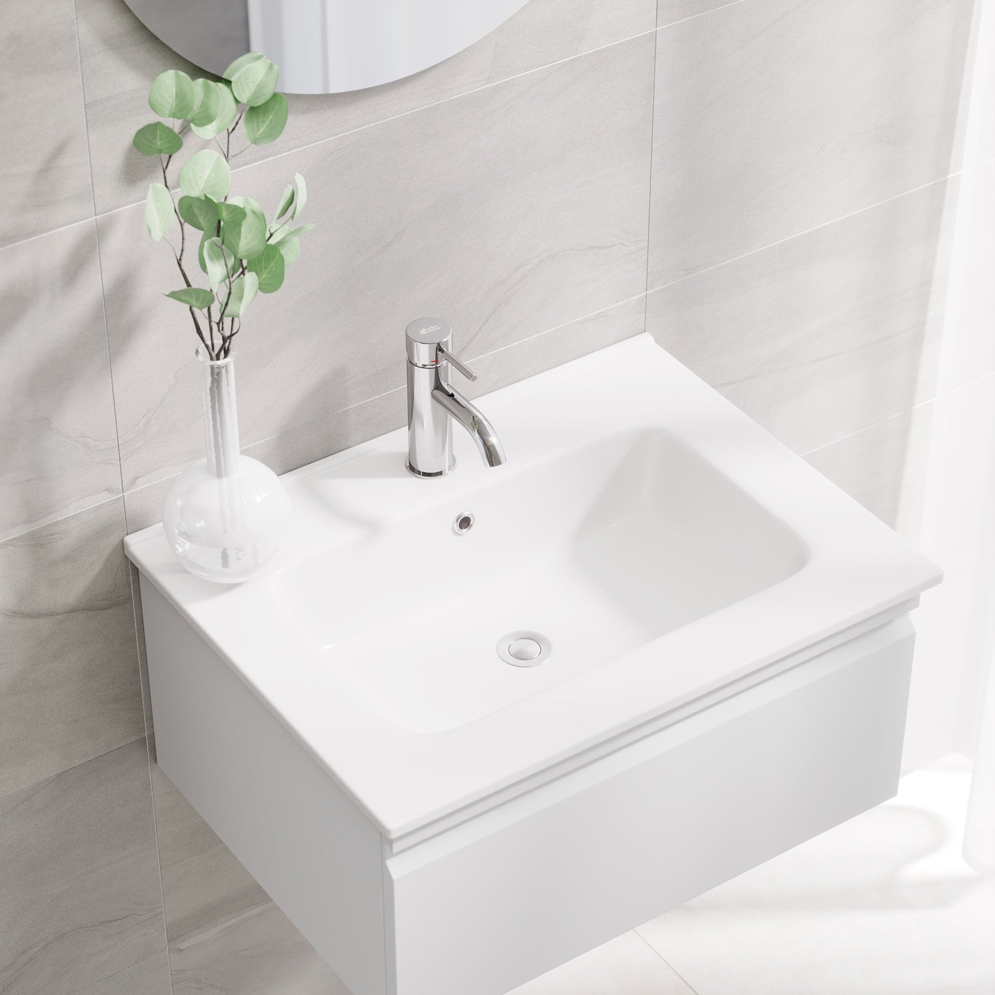 Kuberg Compact Badrumsmöbel, Vit Matt - Tvättställsskåp - BATH DELUXE - PRESTIGE - 89 - 060 - 54 - 01 - 30 - BATHDELUXE SWEDEN