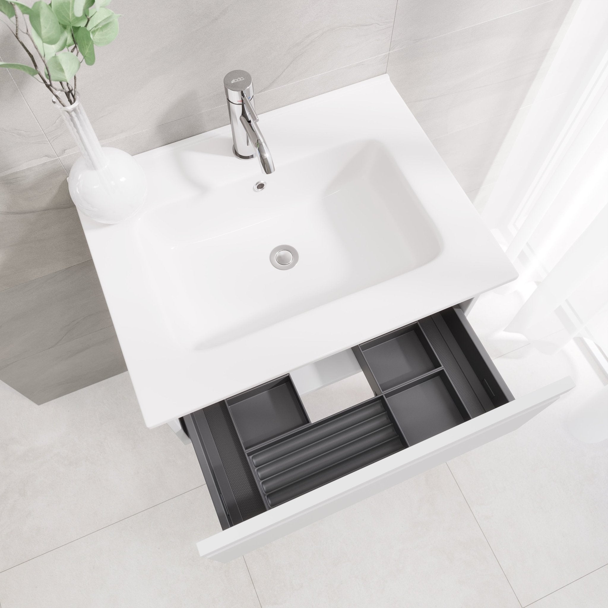 Kuberg Compact Badrumsmöbel, Vit Matt - Tvättställsskåp - BATH DELUXE - PRESTIGE - 89 - 060 - 54 - 01 - 30 - BATHDELUXE SWEDEN