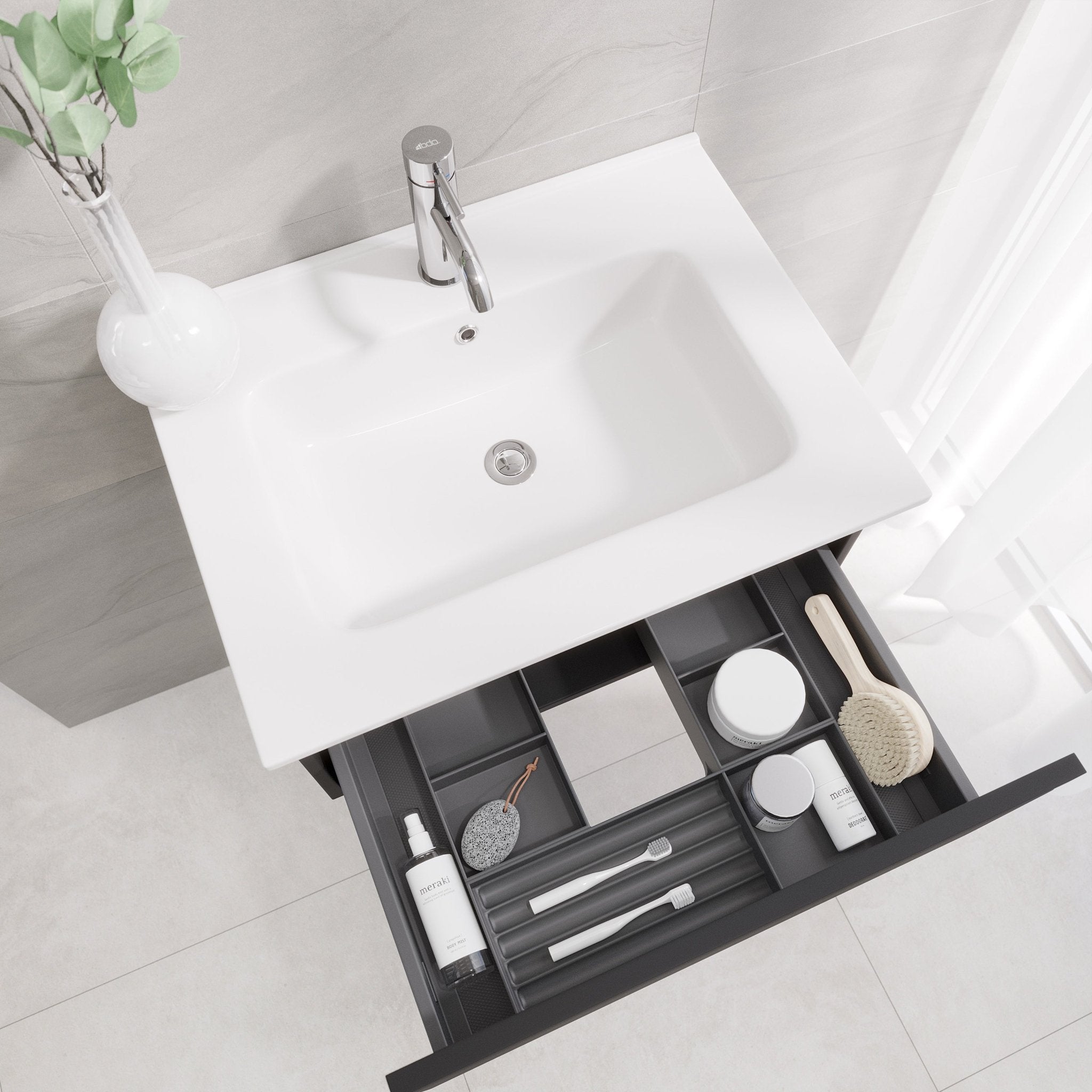 Kuberg Compact Badrumsmöbel, Vit Matt - Tvättställsskåp - BATH DELUXE - PRESTIGE - 89 - 060 - 54 - 01 - 30 - BATHDELUXE SWEDEN